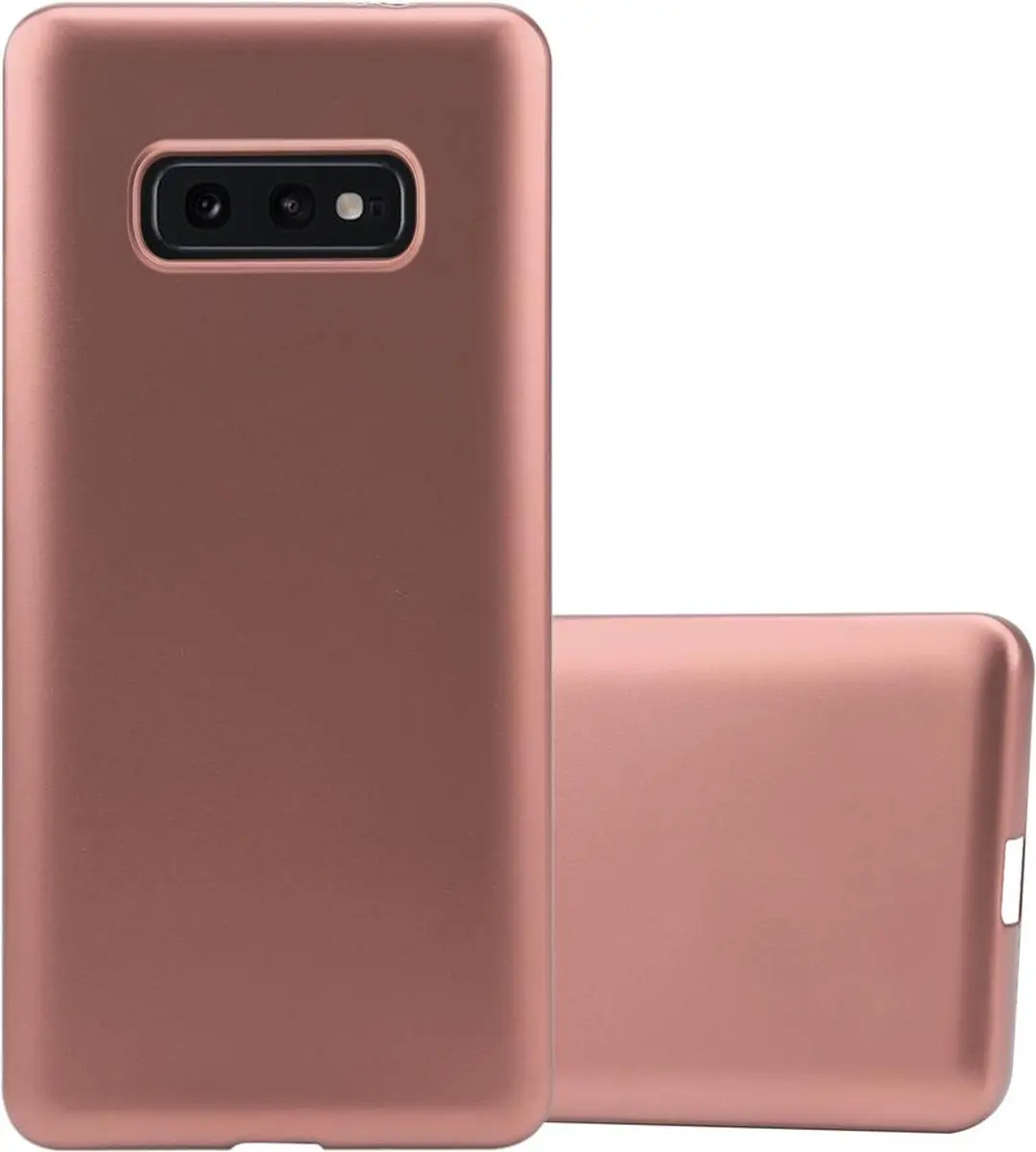 Cadorabo Hoesje geschikt voor Samsung Galaxy S10e in METALLIC ROSE GOUD