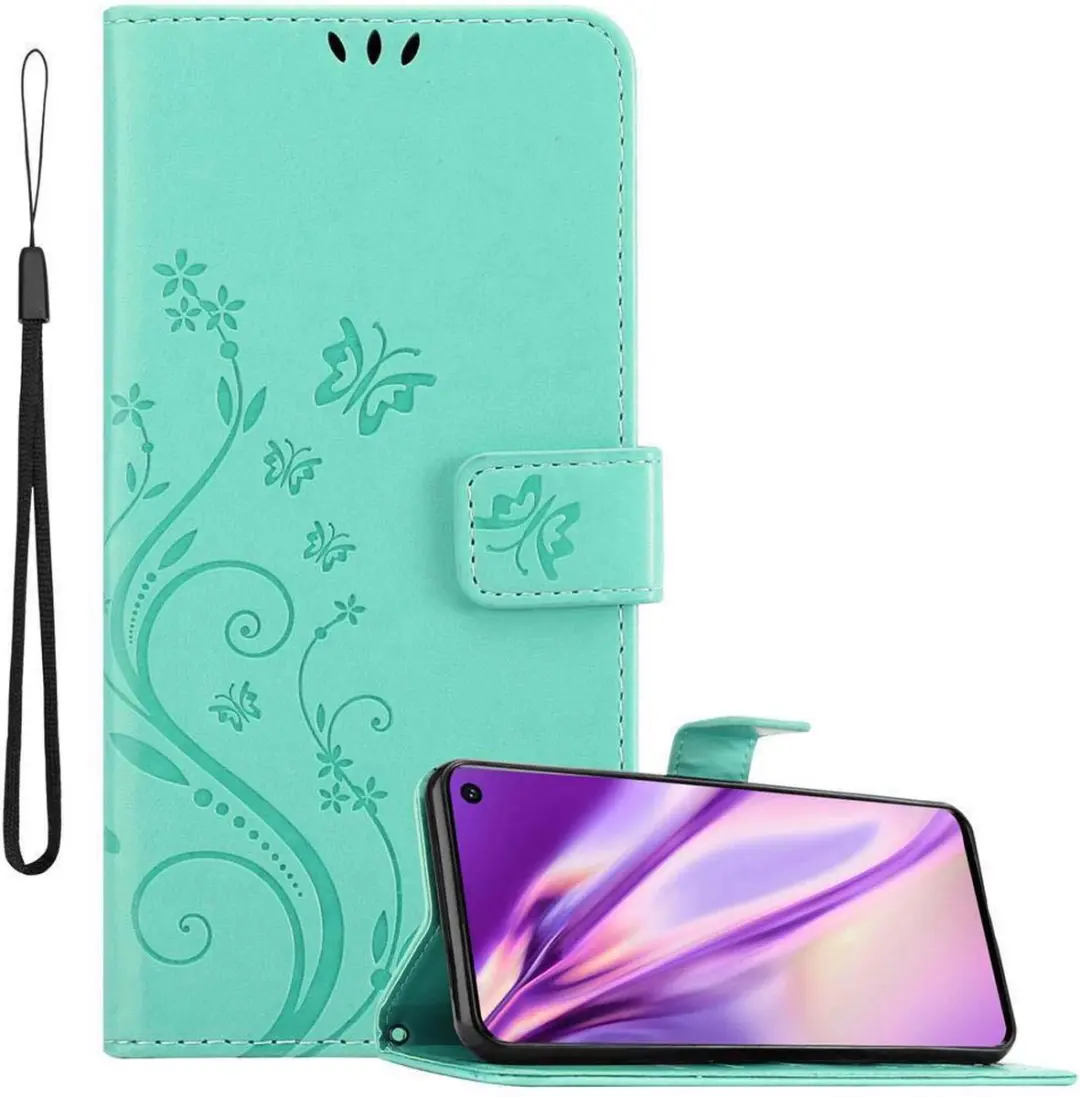 Cadorabo Hoesje geschikt voor Samsung Galaxy S10 4G in BLOEMEN TURKOOIS