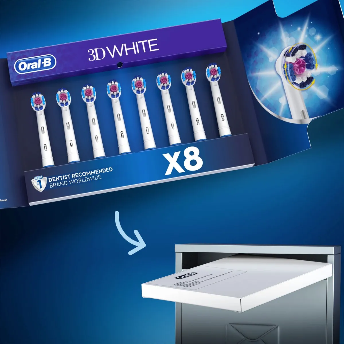 Oral-B 3D White Opzetborstels 8 Stuks - Wit - afbeelding 6 van 6