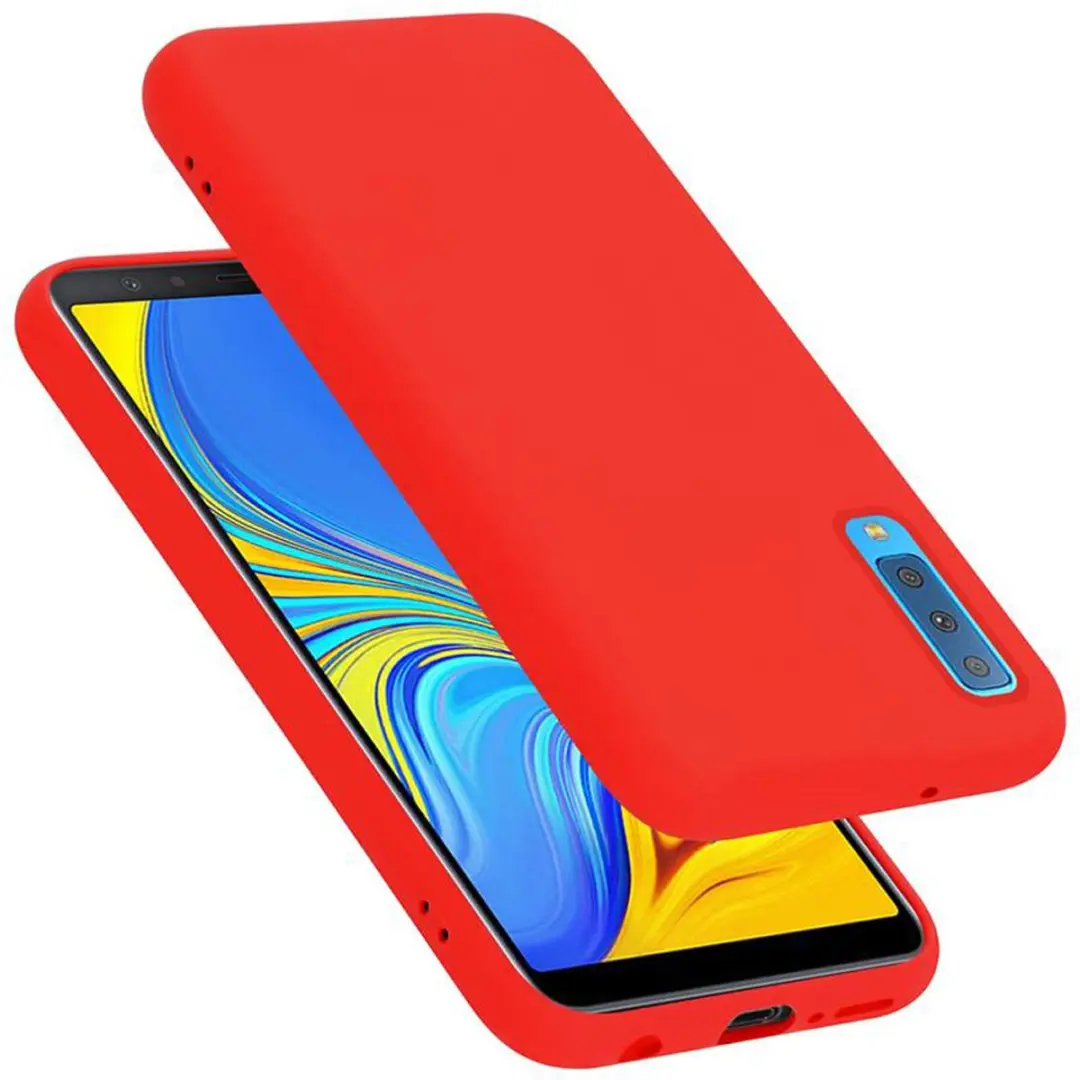 Cadorabo Hoesje geschikt voor Samsung Galaxy A7 2018 in LIQUID ROOD
