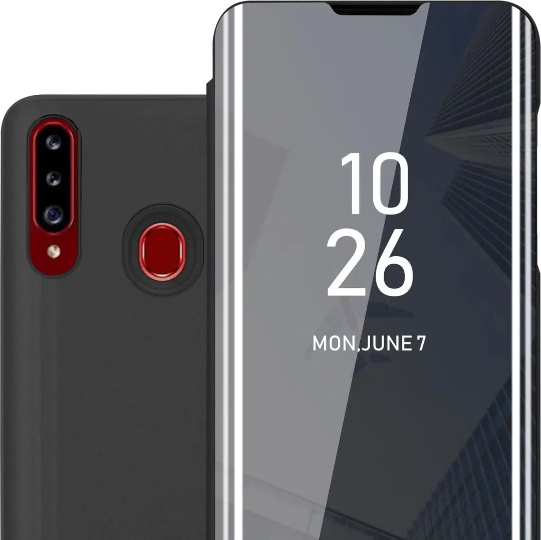 Cadorabo Hoesje geschikt voor Samsung Galaxy A20s in TOERMALIJN ZWART