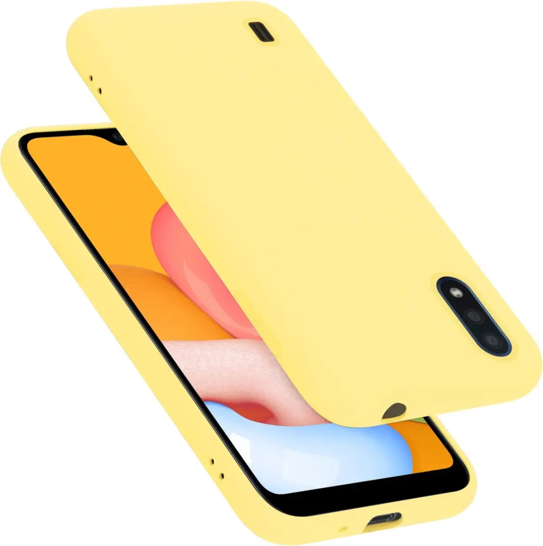 Cadorabo Hoesje geschikt voor Samsung Galaxy A01 in LIQUID GEEL