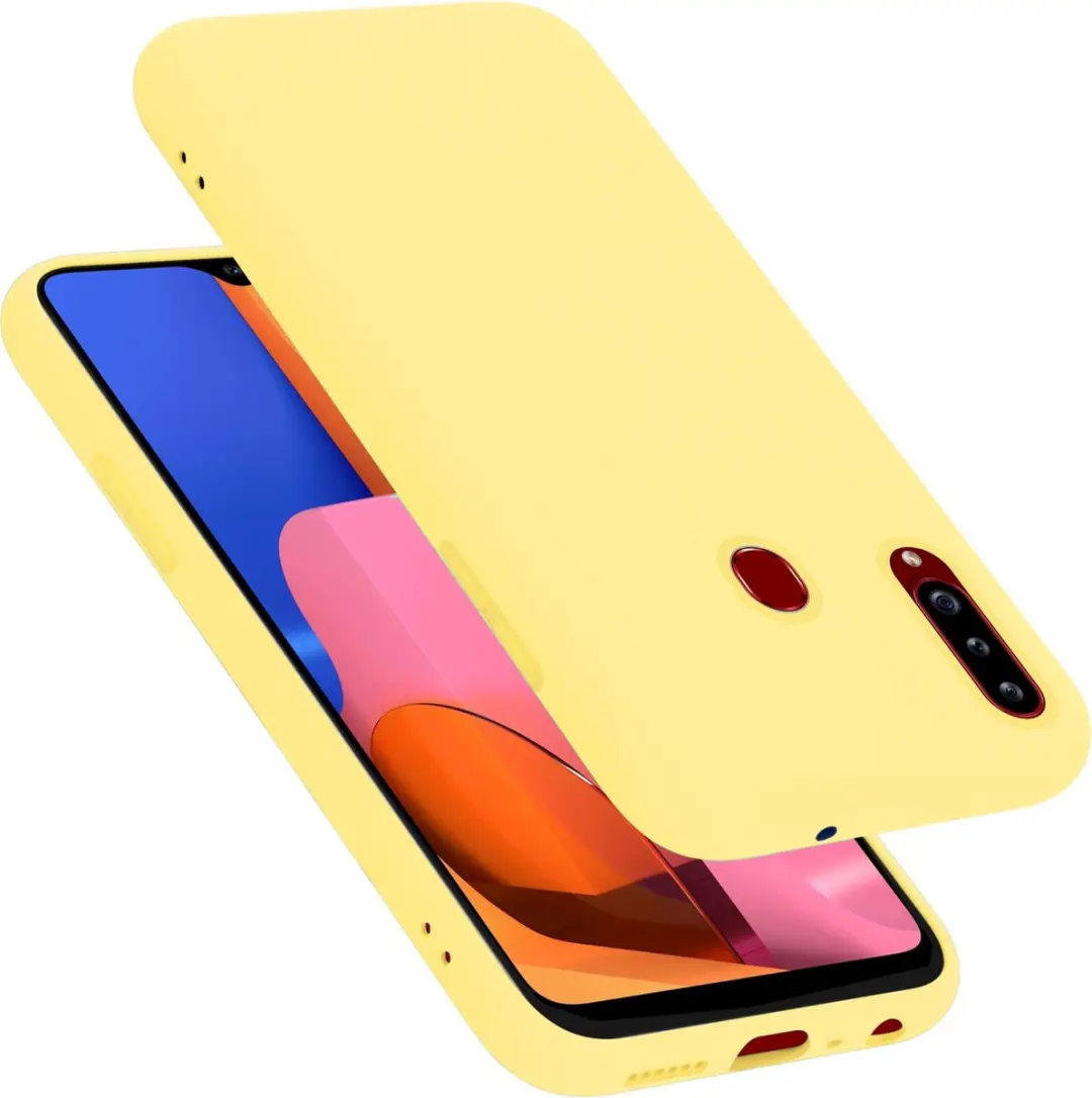Cadorabo Hoesje geschikt voor Samsung Galaxy A20s in LIQUID GEEL