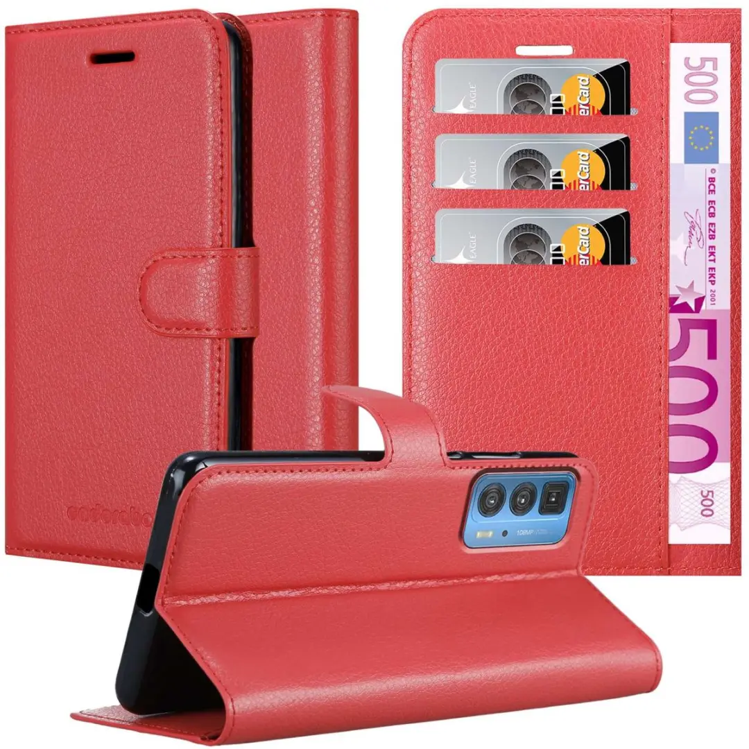 Cadorabo Hoesje geschikt voor Motorola EDGE 20 PRO / EDGE S PRO in KARMIJN ROOD