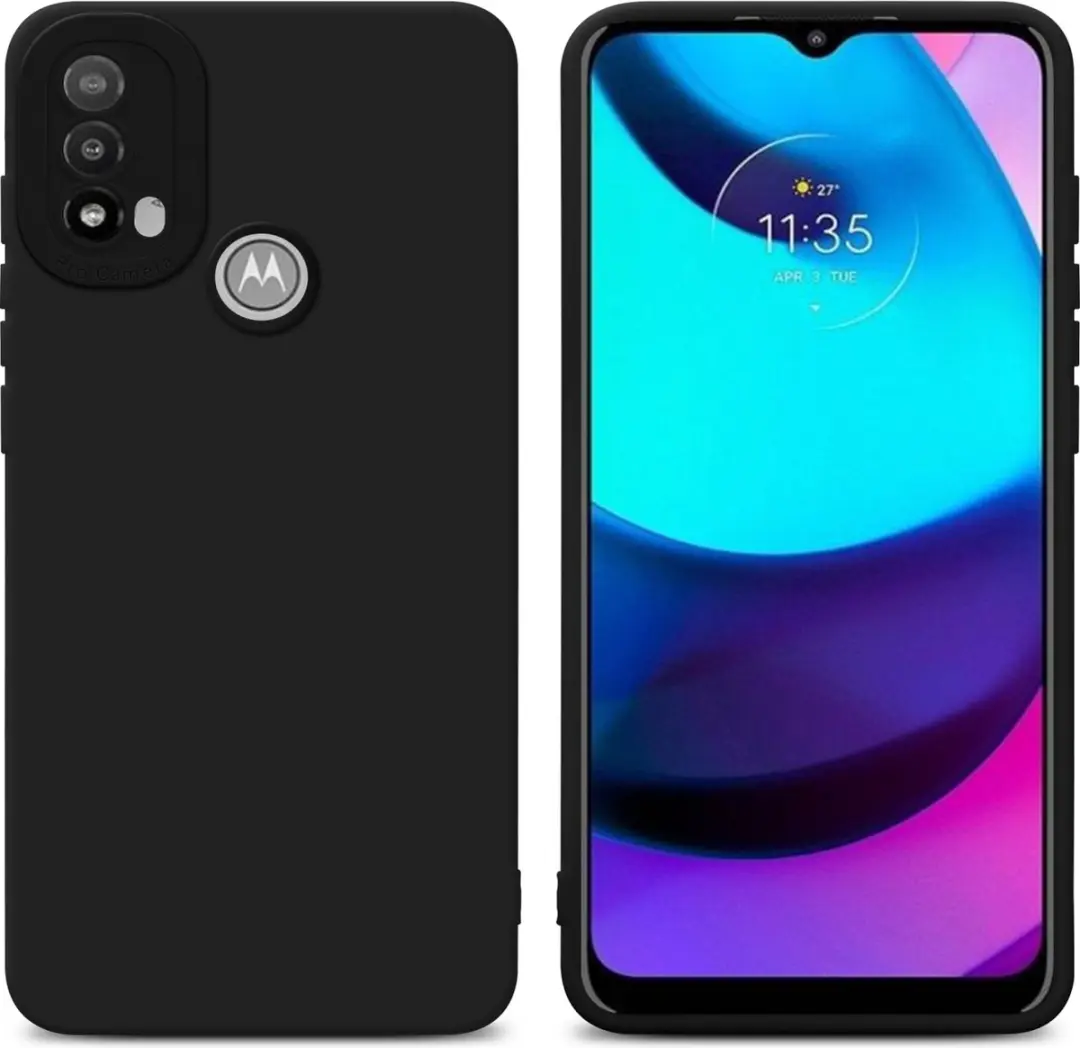 Cadorabo Hoesje geschikt voor Motorola MOTO E20 in FLUID ZWART