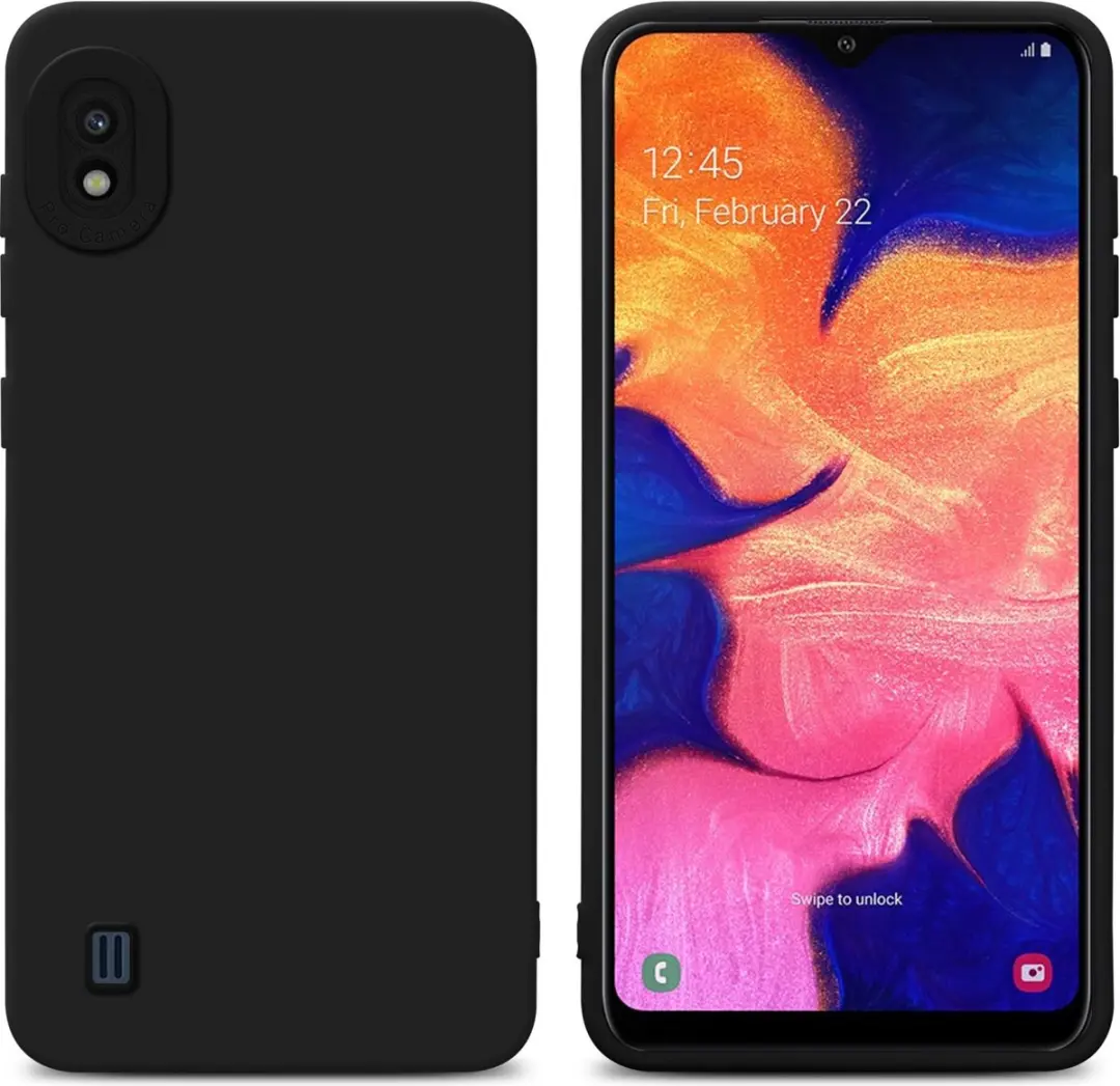 Cadorabo Hoesje geschikt voor Samsung Galaxy A10 in FLUID ZWART