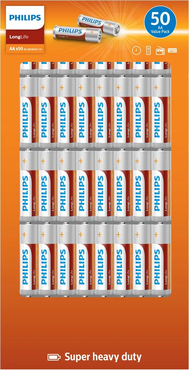Philips Longlife AA Batterijen 1400mAh
