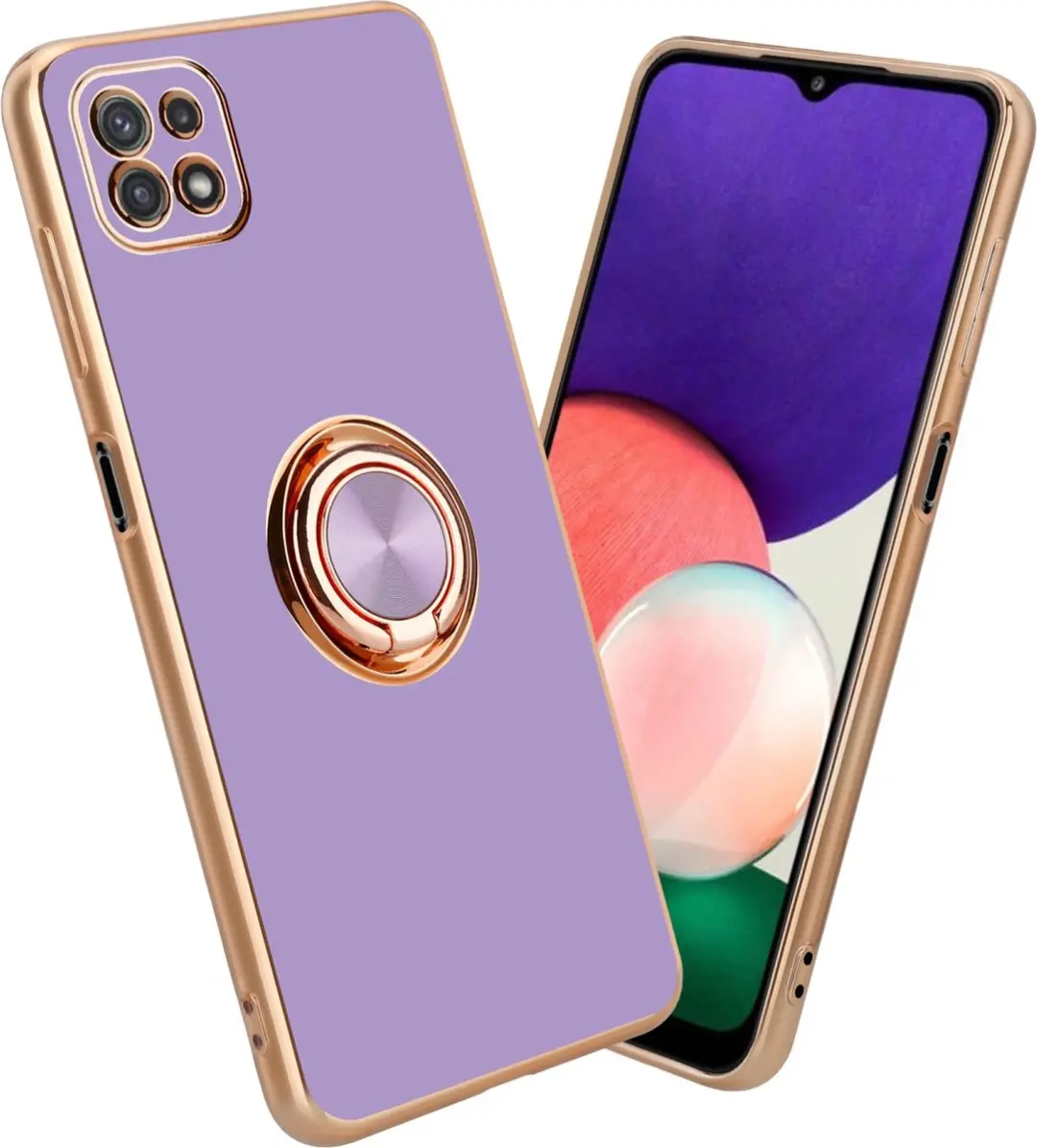 Cadorabo Hoesje geschikt voor Samsung Galaxy A22 5G in Glossy Licht Paars