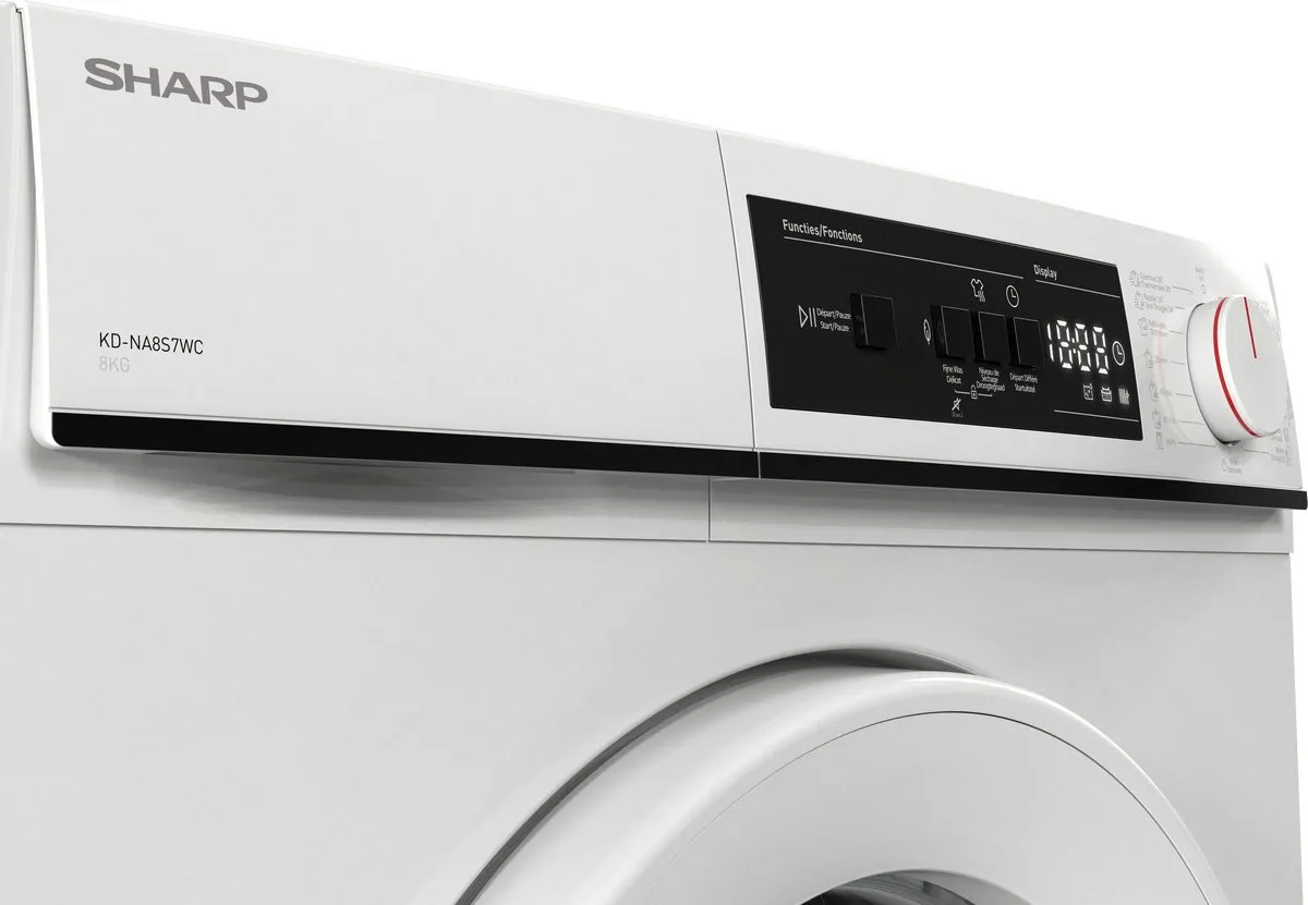 Sharp KDNA8S6WCBE Warmtepomp Droger 8kg - 15 Programma's - Wit - afbeelding 6 van 6