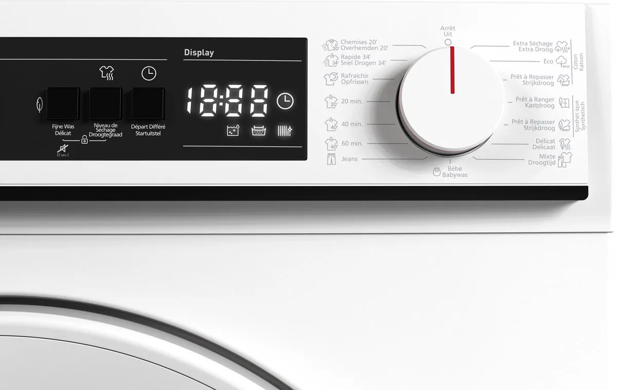 Sharp KDNA8S6WCBE Warmtepomp Droger 8kg - 15 Programma's - Wit