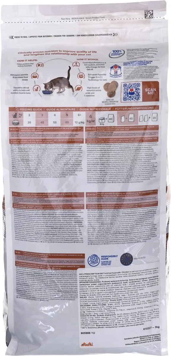 Hill's Prescription Diet k/d Kidney Care Kattenvoer Kip 3kg