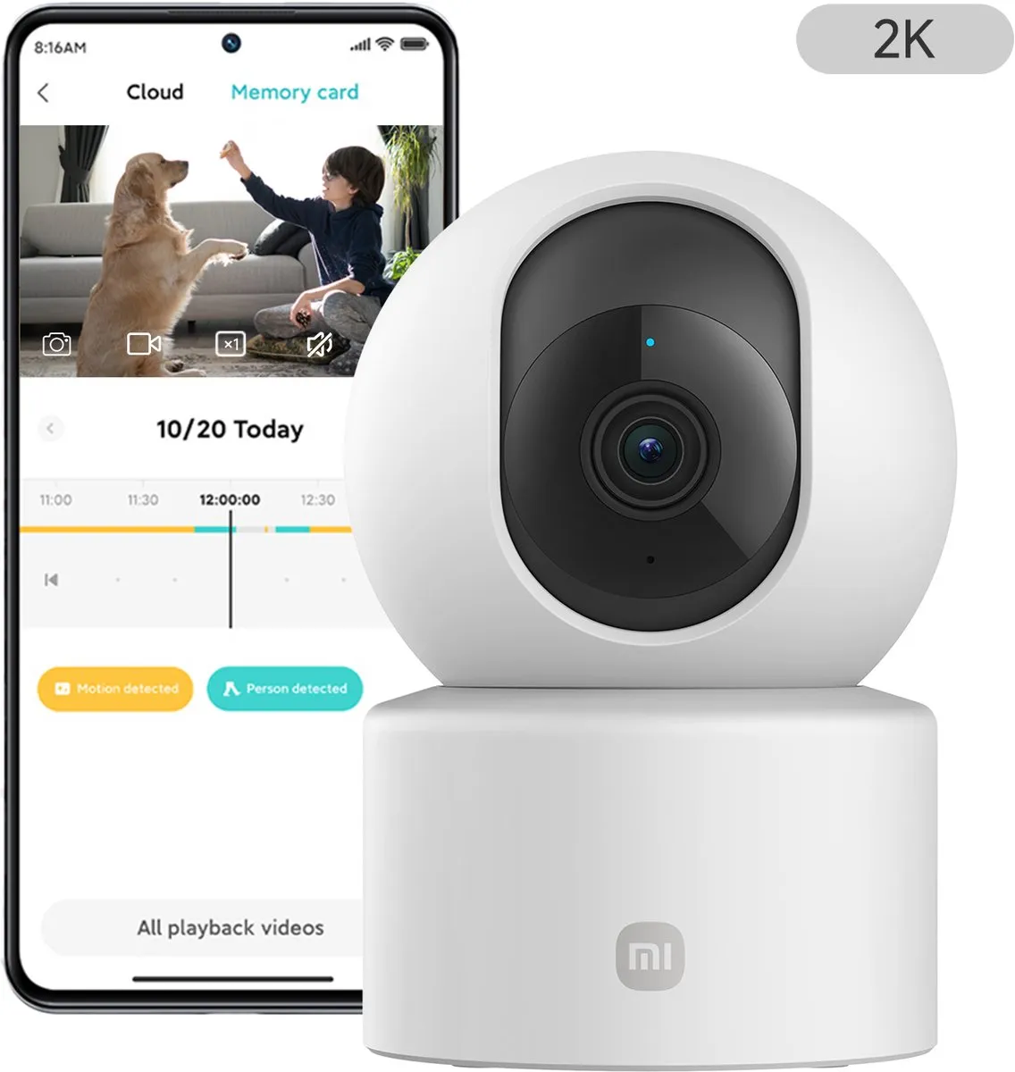 Xiaomi Smart Camera C301 Beveiligingscamera - 2K 360° - AI Detectie - Zwart