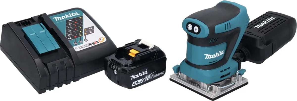 Makita DBO482RM1 Vlakschuurmachine 18V - 112x102mm - met 4.0Ah accu & lader