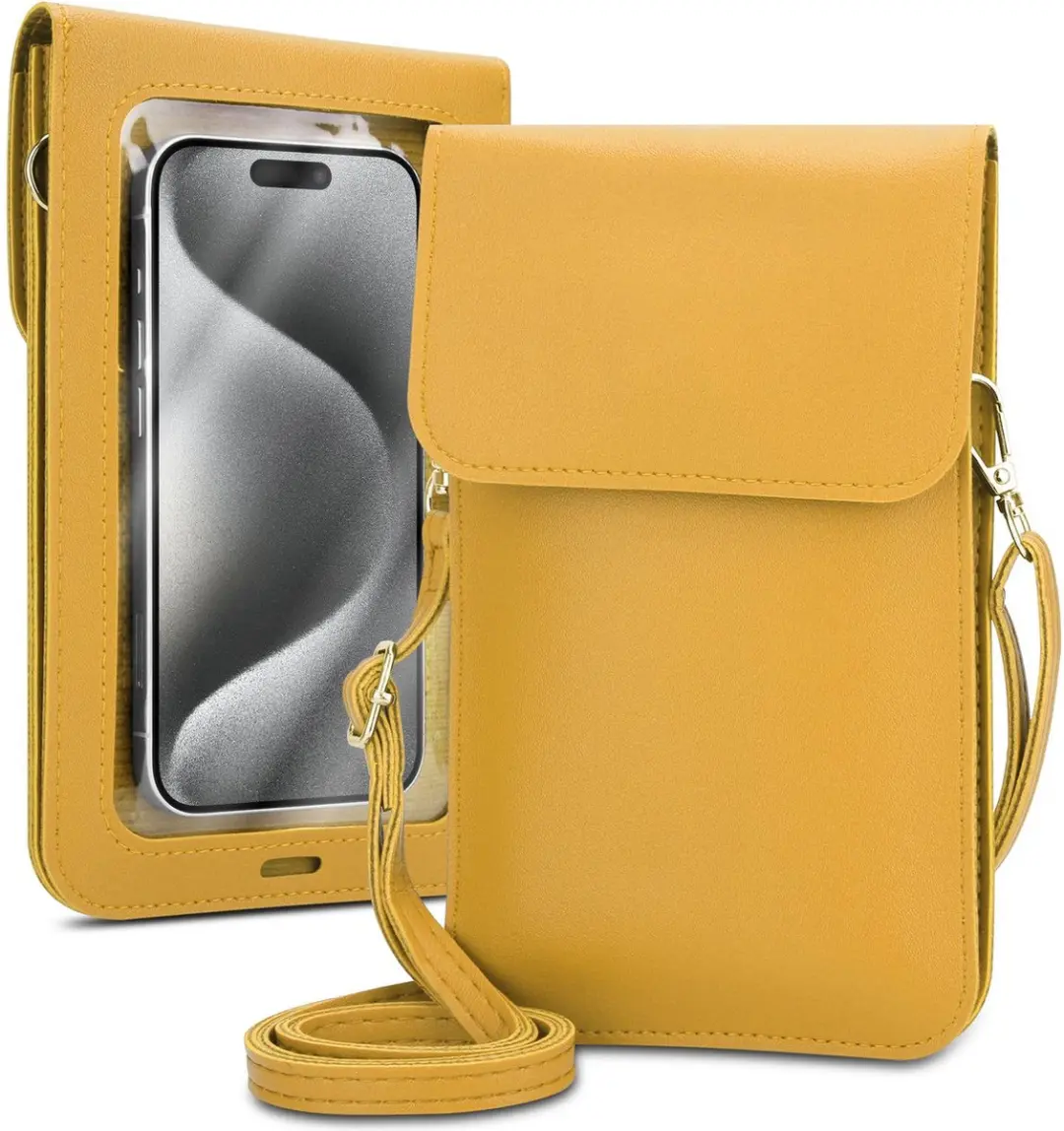 Mobielhoesje geschikt voor Samsung Galaxy S8 in GEEL Etui Case Cover Handtas voo