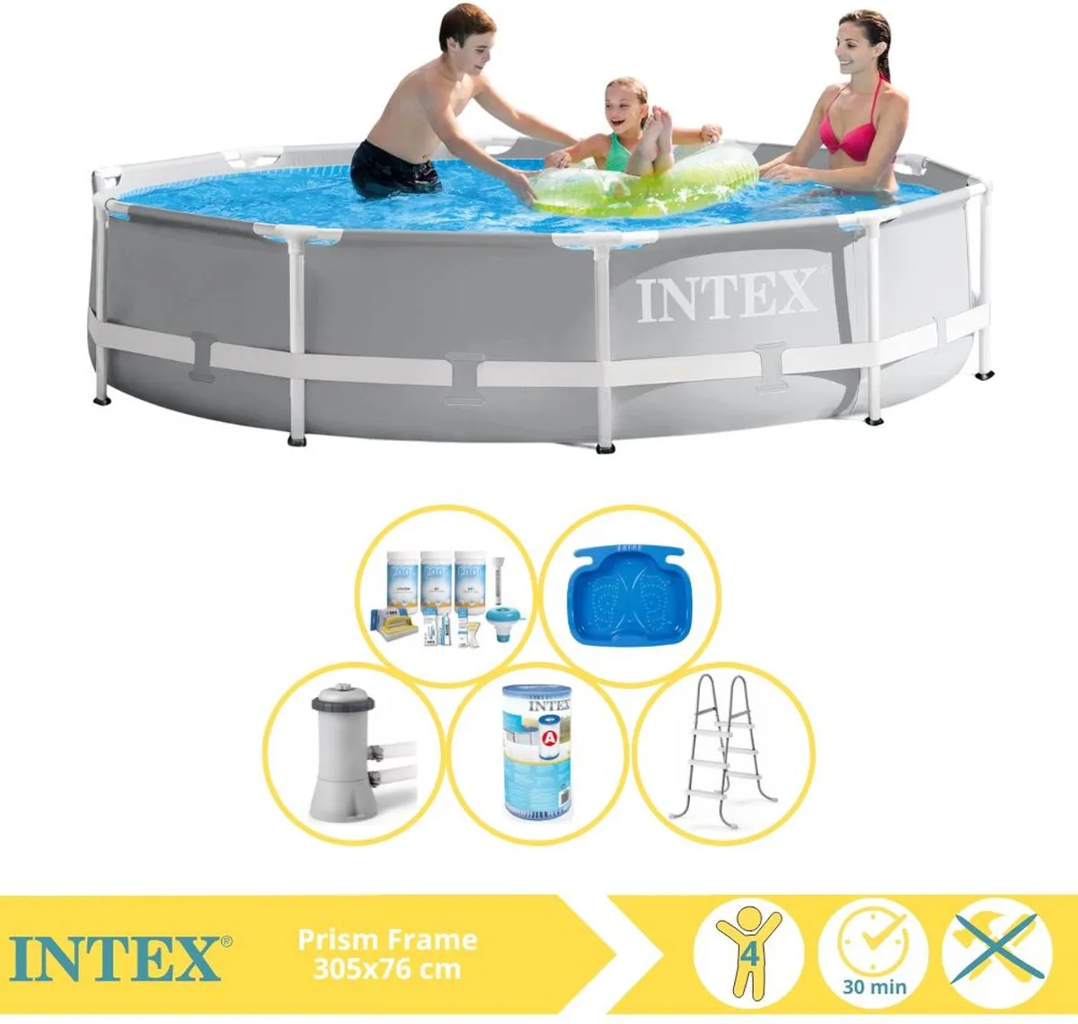 Intex Prism Frame 26712GN Opzetzwembad 366x76cm