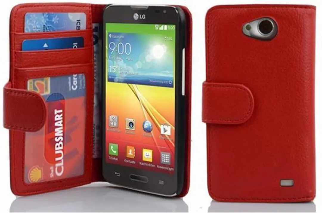 Cadorabo Hoesje geschikt voor LG L70 (1. SIM) in INFERNO ROOD