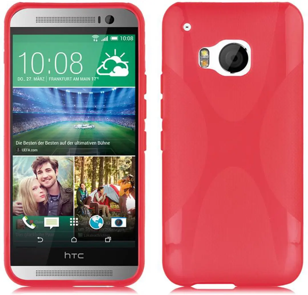 Cadorabo Hoesje geschikt voor HTC ONE M9 in INFERNO ROOD