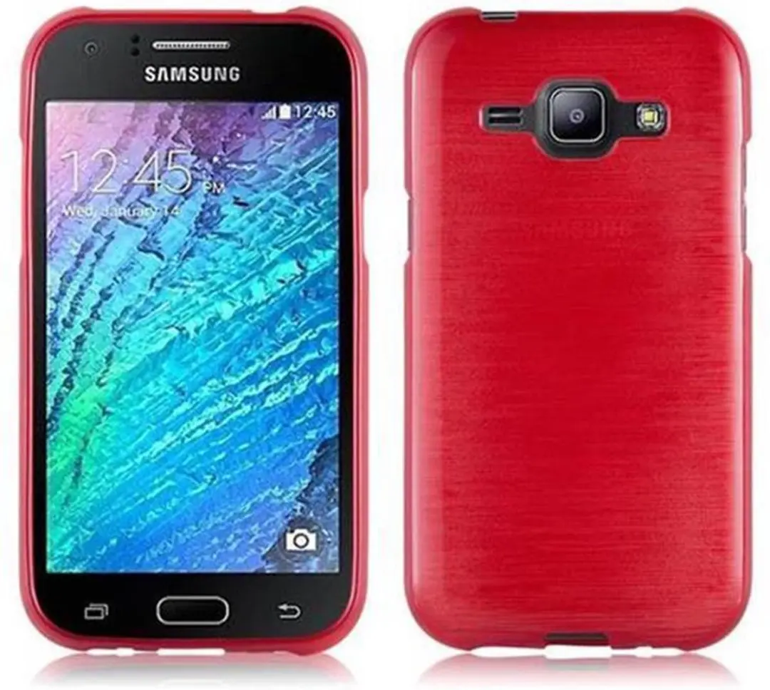 Cadorabo Hoesje geschikt voor Samsung Galaxy J1 2015 in ROOD
