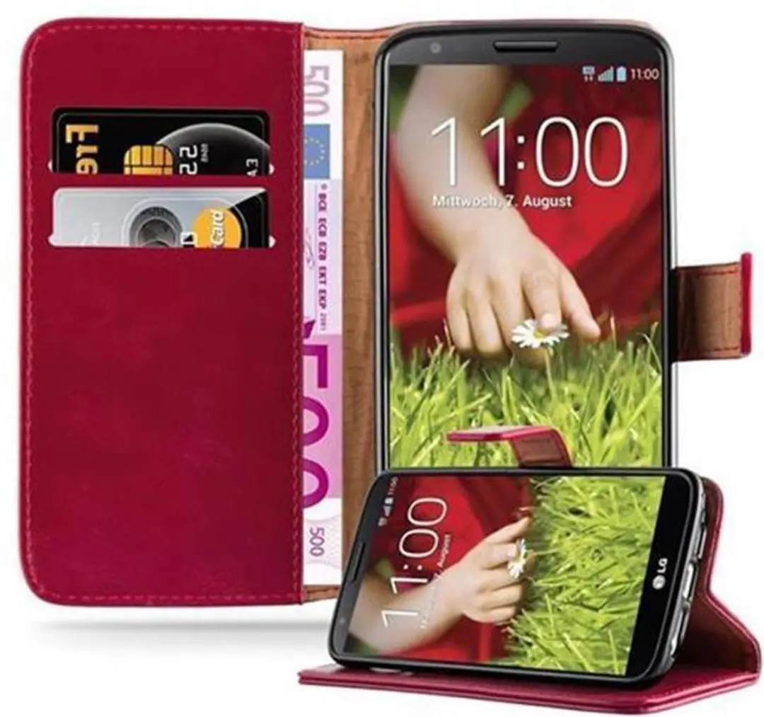 Cadorabo Hoesje geschikt voor LG G2 in WIJN ROOD