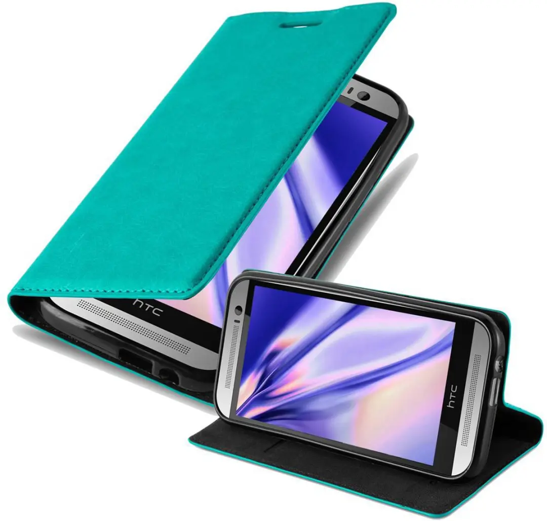 Cadorabo Hoesje geschikt voor HTC ONE M8 in BENZINE TURKOOIS