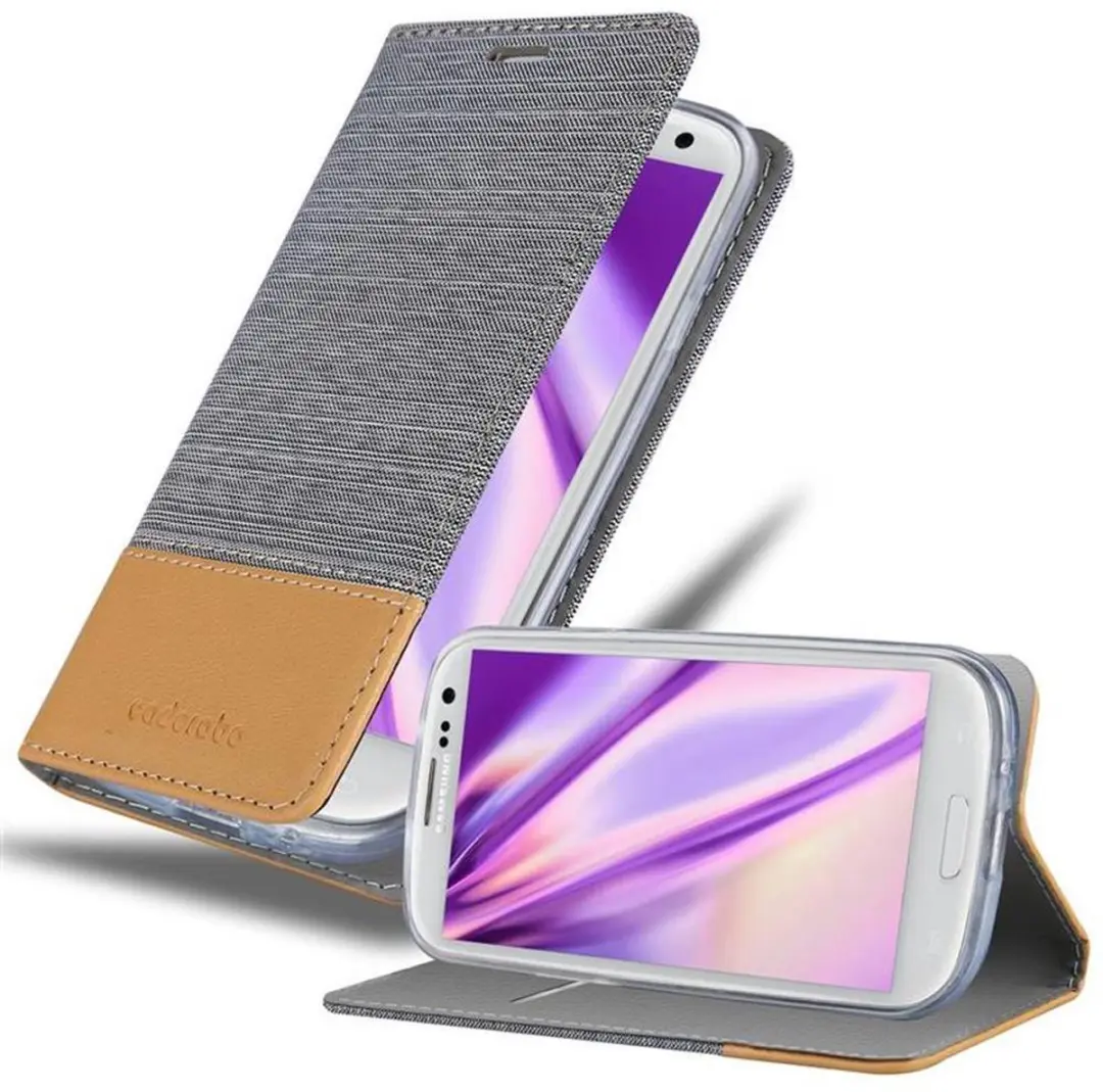Cadorabo Hoesje geschikt voor Samsung Galaxy S3 / S3 NEO in LICHTGRIJS BRUIN