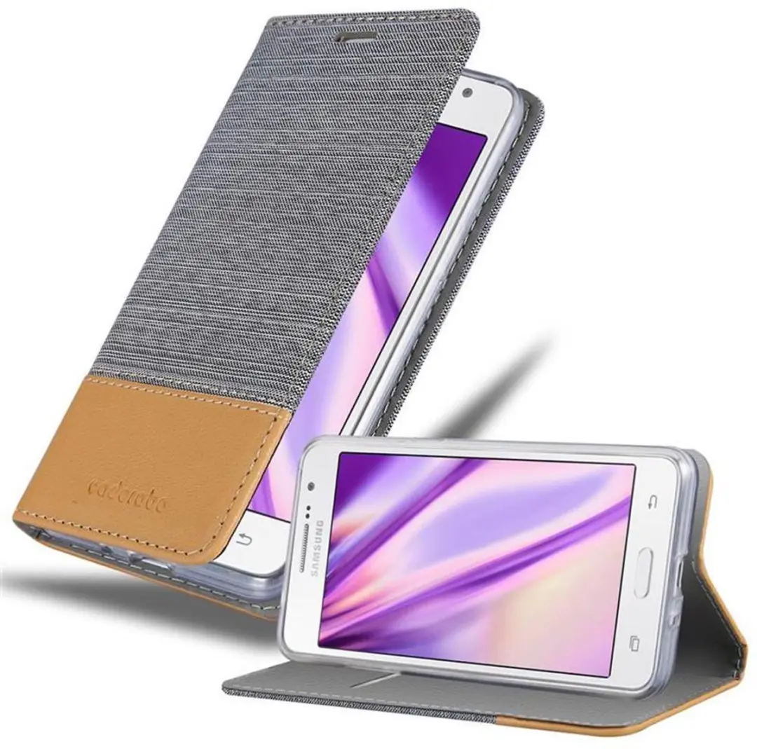 Cadorabo Hoesje geschikt voor Samsung Galaxy GRAND PRIME in LICHTGRIJS BRUIN