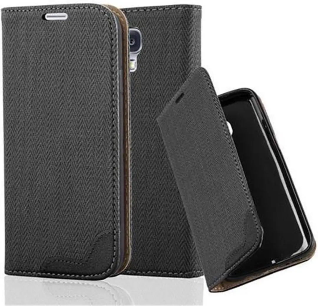Cadorabo Hoesje geschikt voor Samsung Galaxy S4 in EBONY ZWART