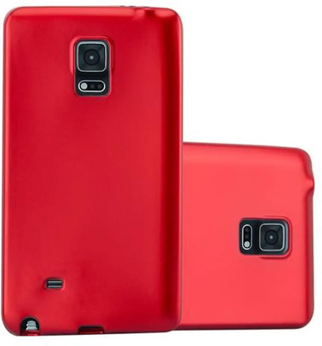 Cadorabo Hoesje geschikt voor Samsung Galaxy NOTE EDGE in METALLIC ROOD