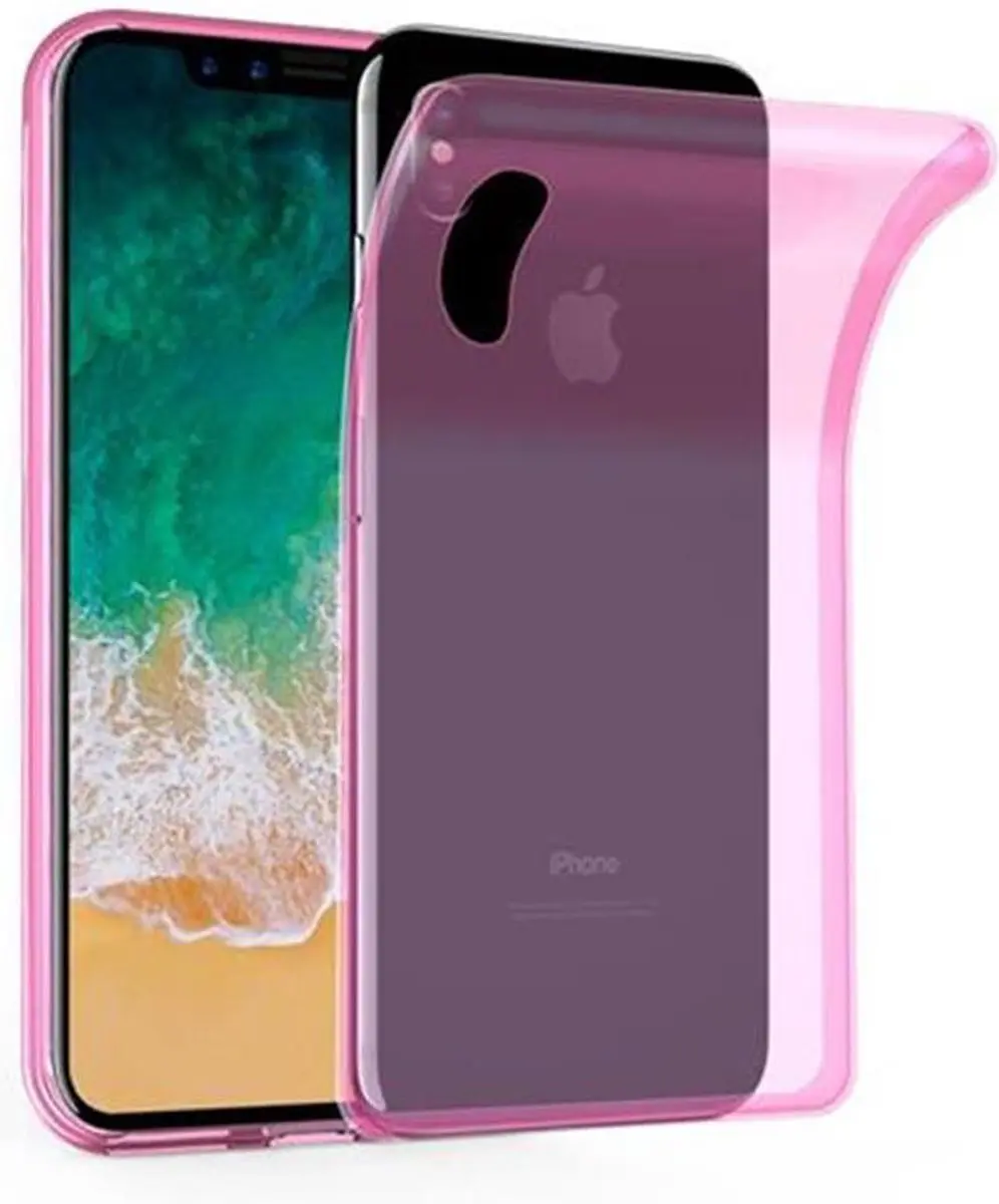 Cadorabo Hoesje geschikt voor Apple iPhone X / XS in TRANSPARANT ROZE
