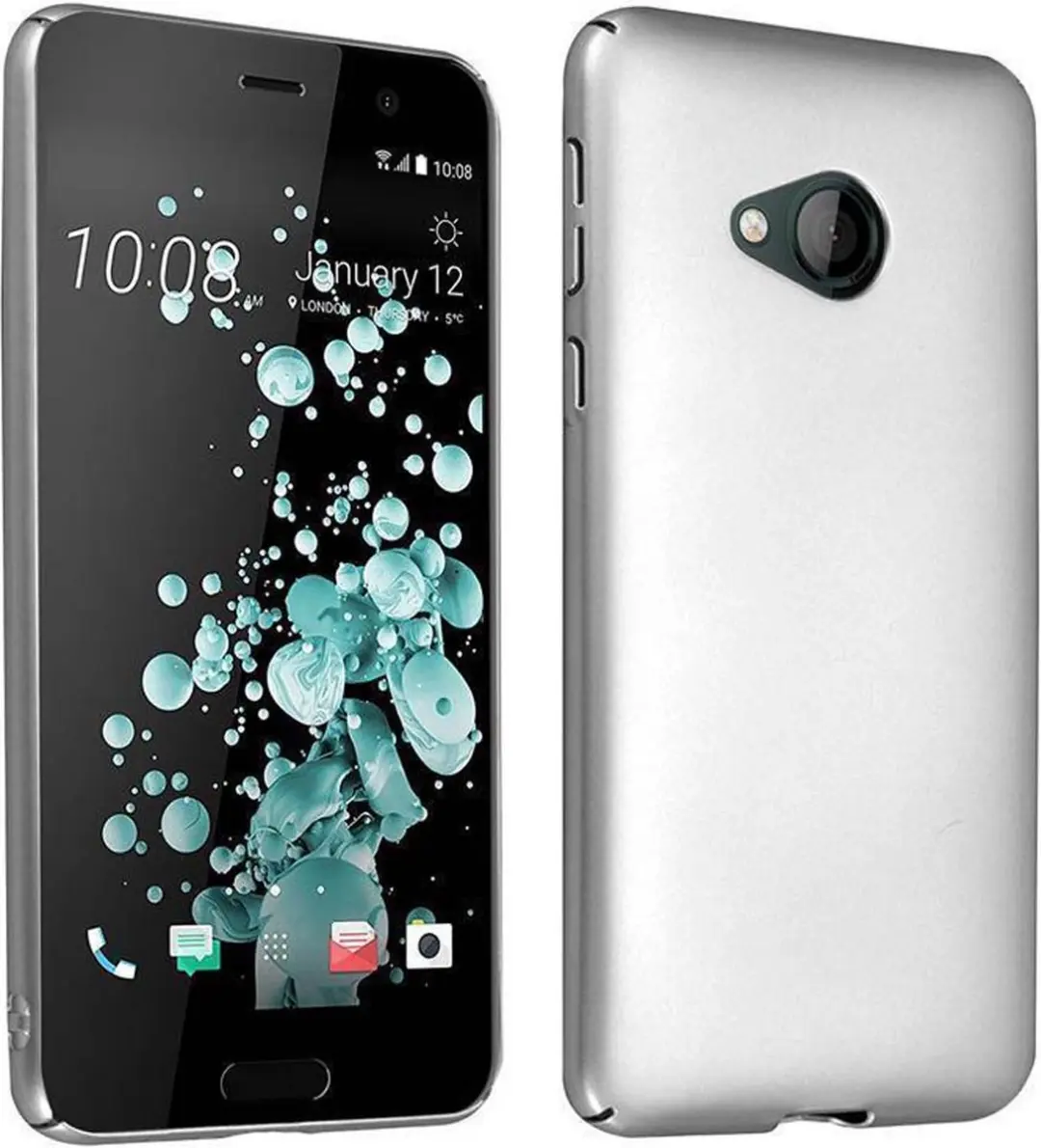 Cadorabo Hoesje geschikt voor HTC U PLAY in METAAL ZILVER