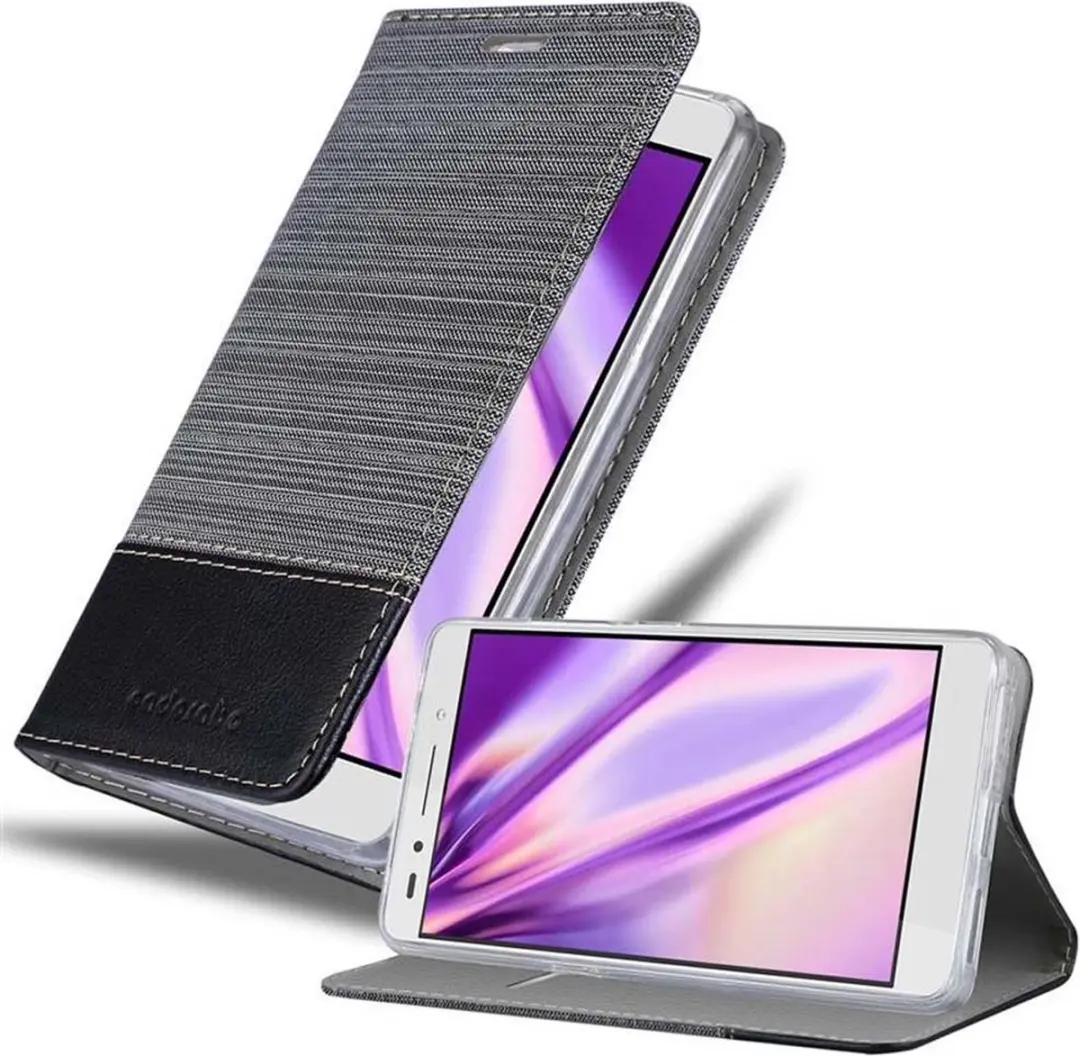 Cadorabo Hoesje geschikt voor Honor 7 in GRIJS ZWART