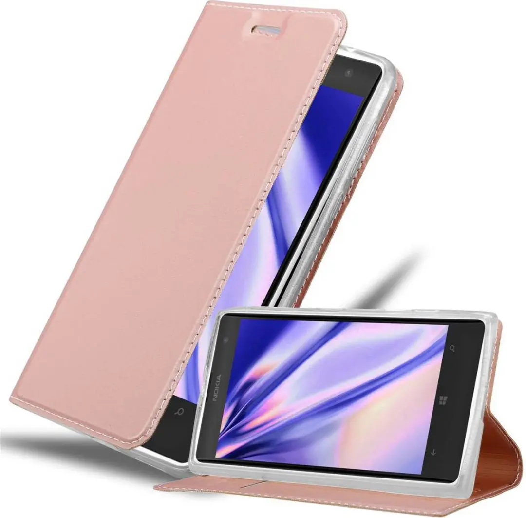Cadorabo Hoesje geschikt voor Nokia Lumia 1020 in CLASSY ROSE GOUD