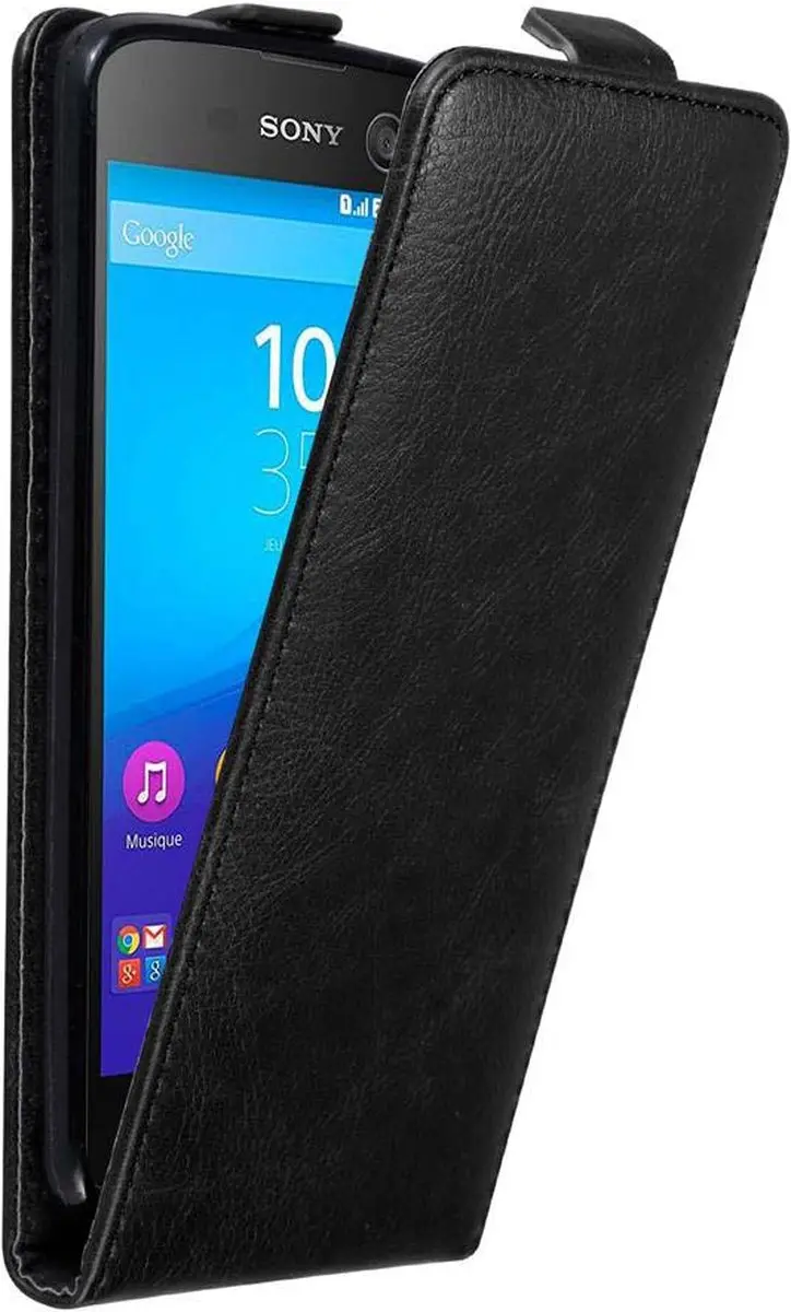 Cadorabo Hoesje geschikt voor Sony Xperia M5 in ZWARTE NACHT