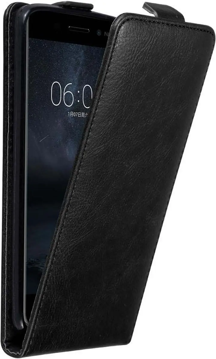 Cadorabo Hoesje geschikt voor Nokia 6 2017 in ZWARTE NACHT