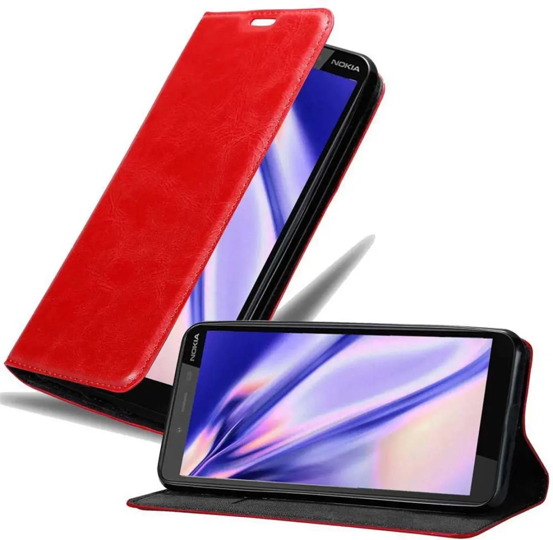 Cadorabo Hoesje geschikt voor Nokia 1 PLUS in APPEL ROOD