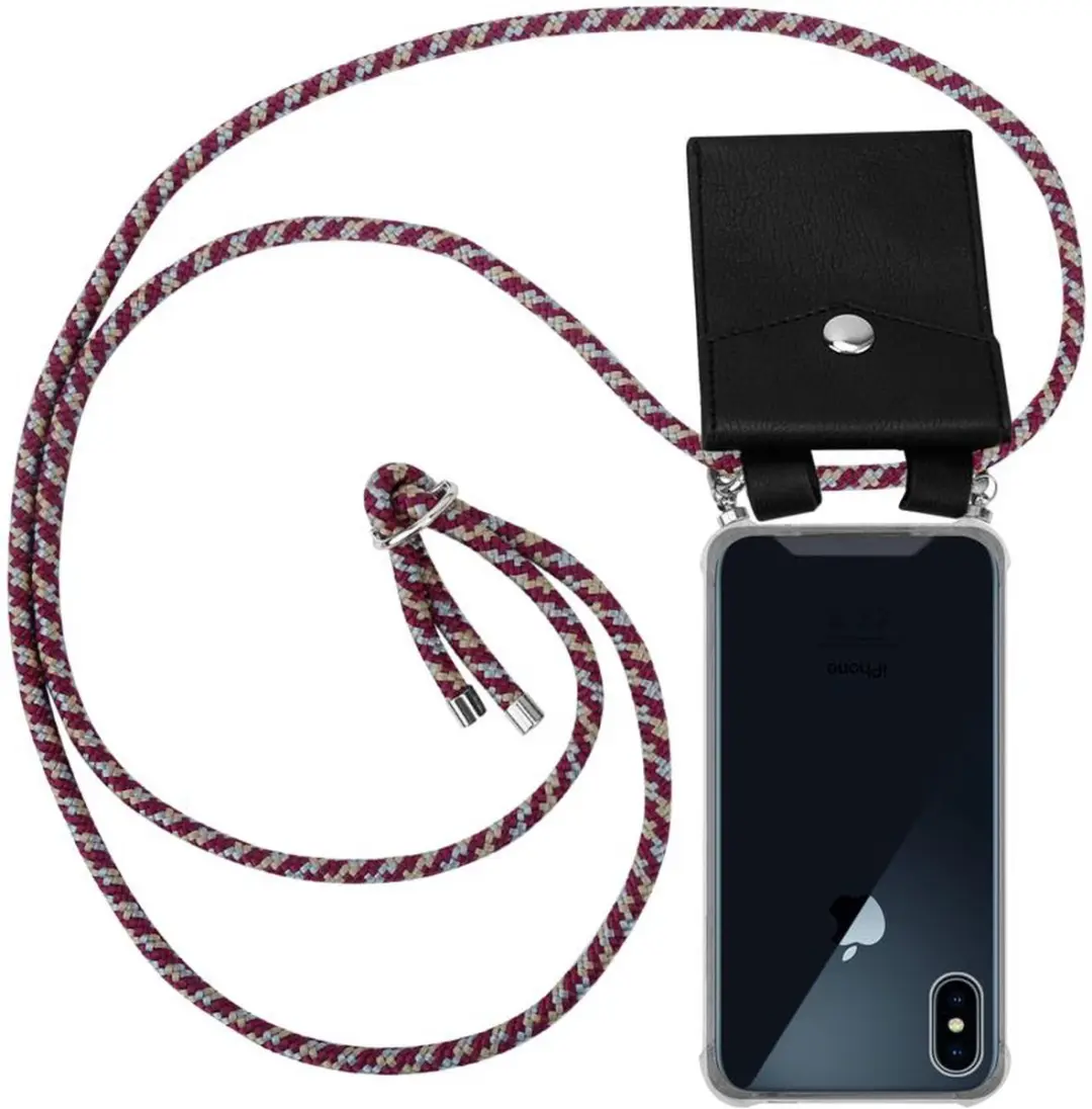 Cadorabo Hoesje geschikt voor Apple iPhone X / XS in ROOD GEEL WIT