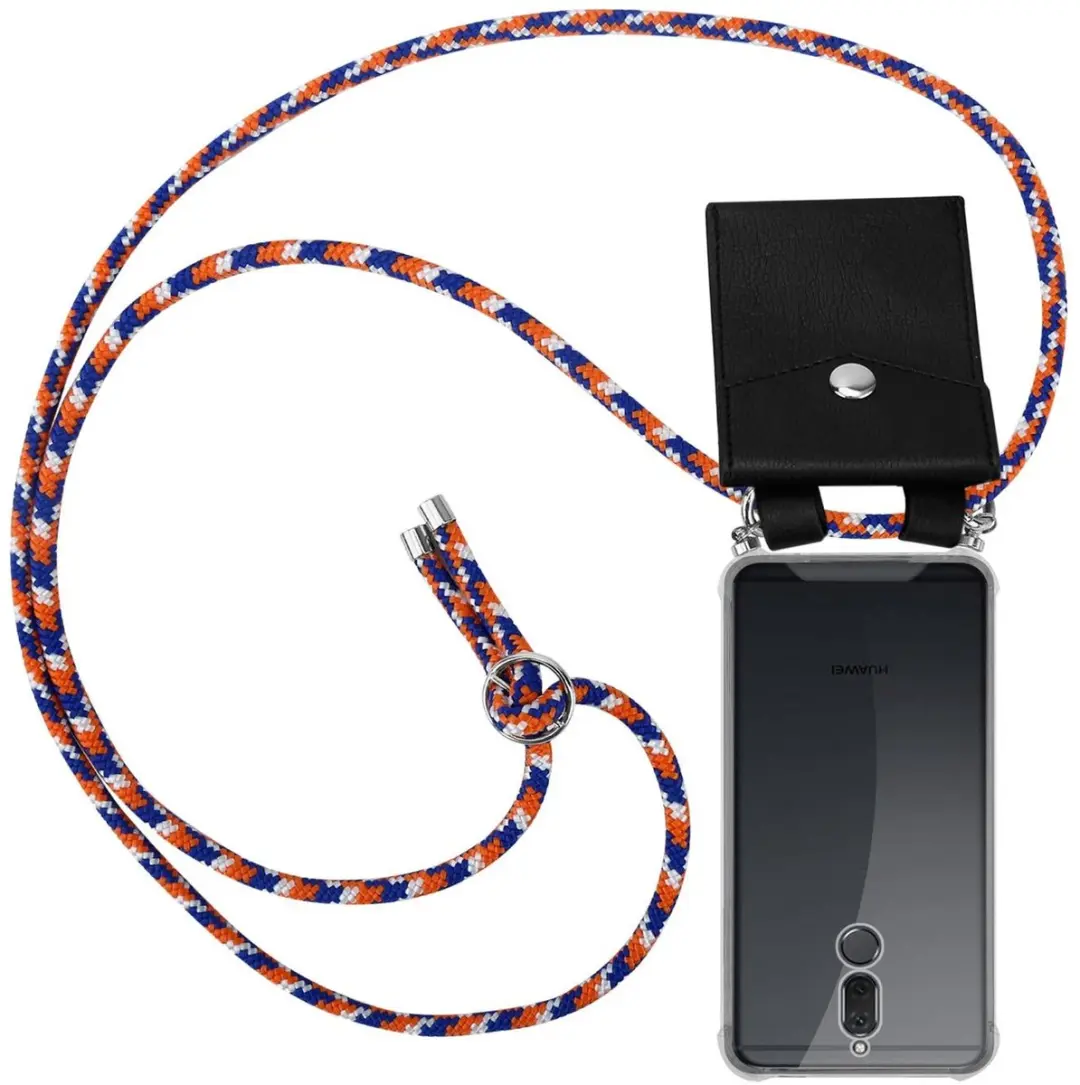 Cadorabo Hoesje geschikt voor Huawei MATE 10 LITE in ORANJE BLAUW WIT