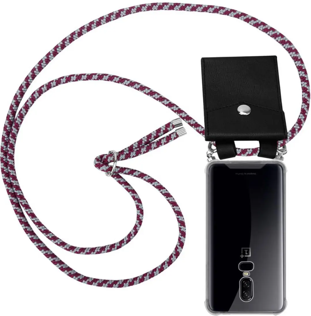 Cadorabo Hoesje geschikt voor OnePlus 6 in ROOD WIT