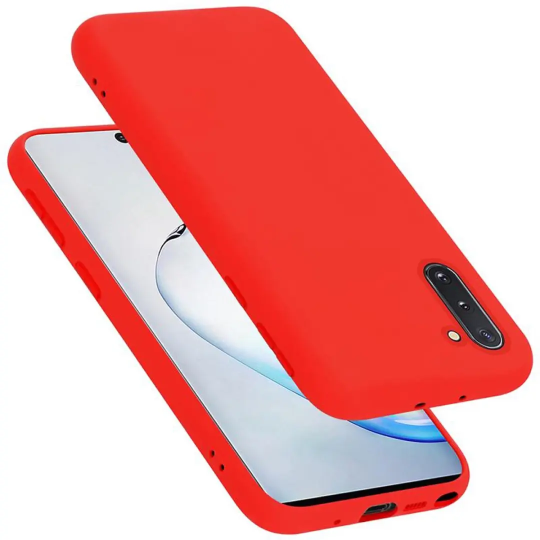 Cadorabo Hoesje geschikt voor Samsung Galaxy NOTE 10 in LIQUID ROOD