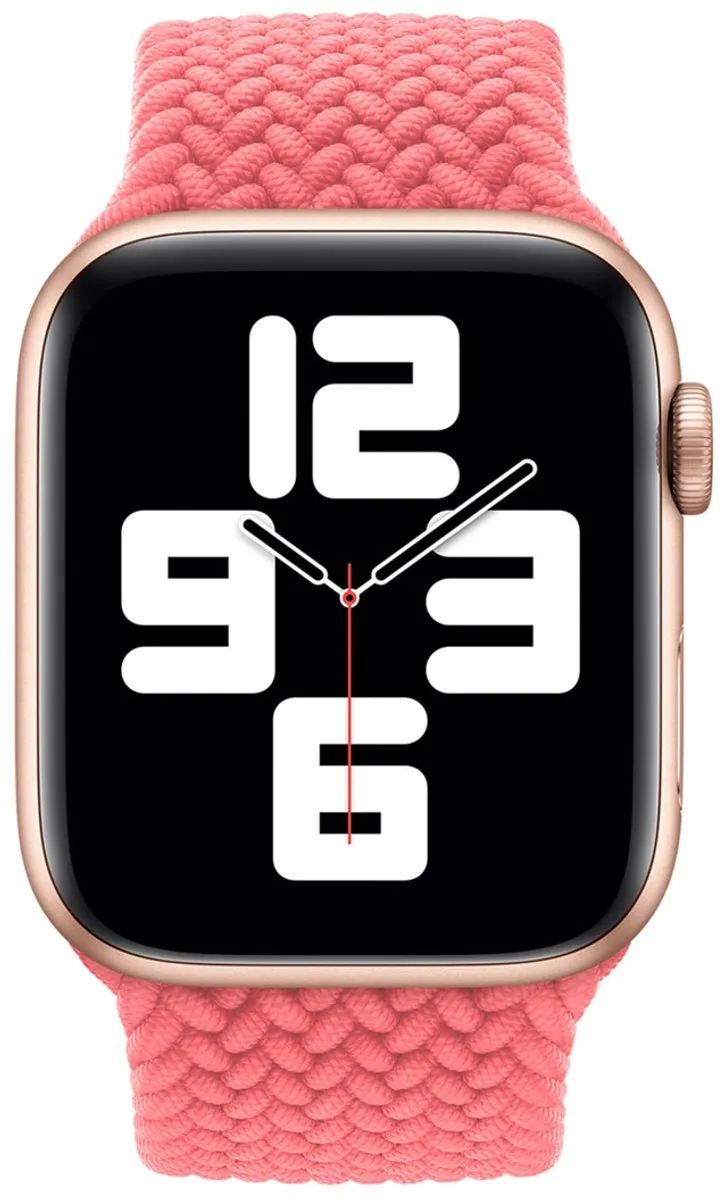Apple Gevlochten solobandje Apple Watch - Maat 2 - Pink Punch