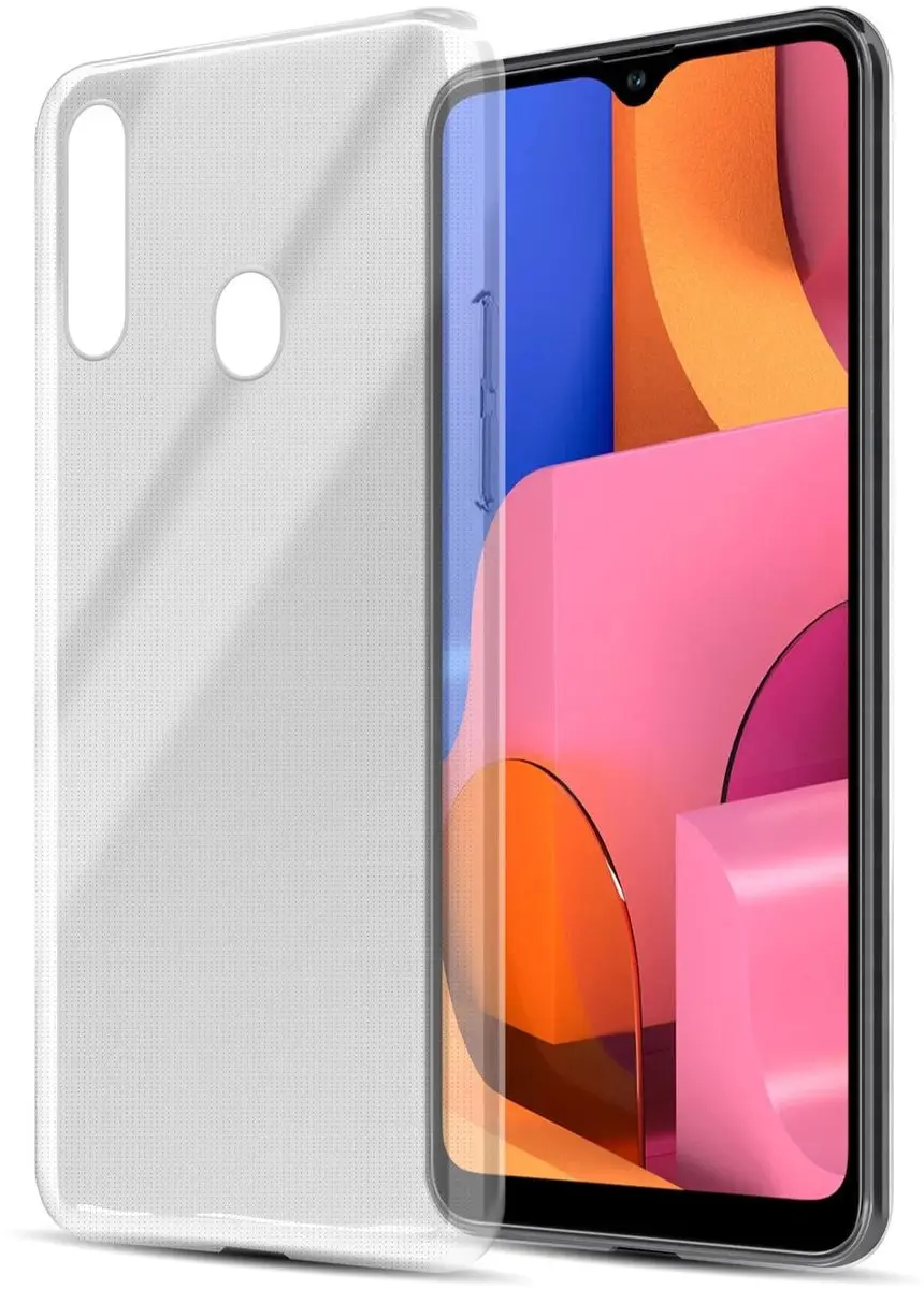 Cadorabo Hoesje geschikt voor Samsung Galaxy A20s in VOLLEDIG TRANSPARANT