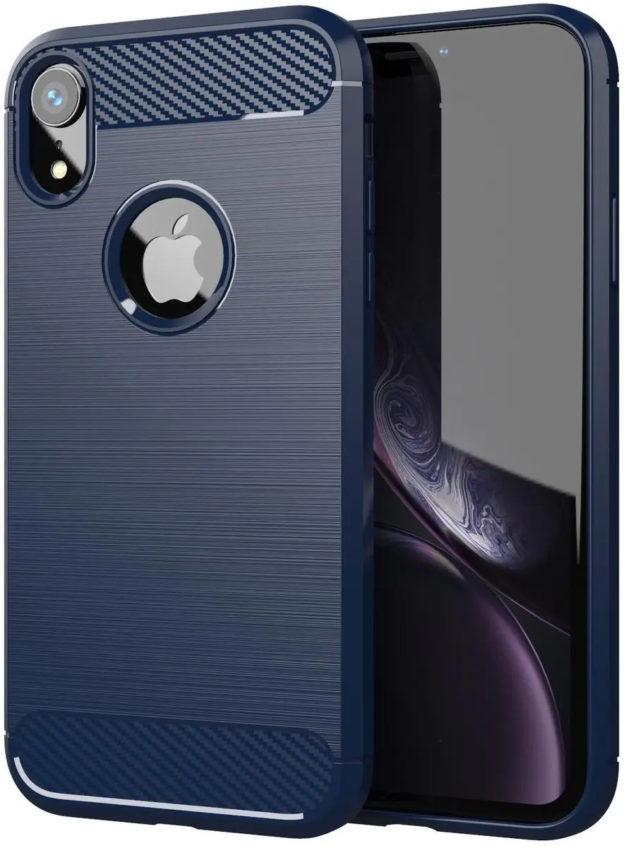 Cadorabo Hoesje geschikt voor Apple iPhone XR in BRUSHED BLAUW