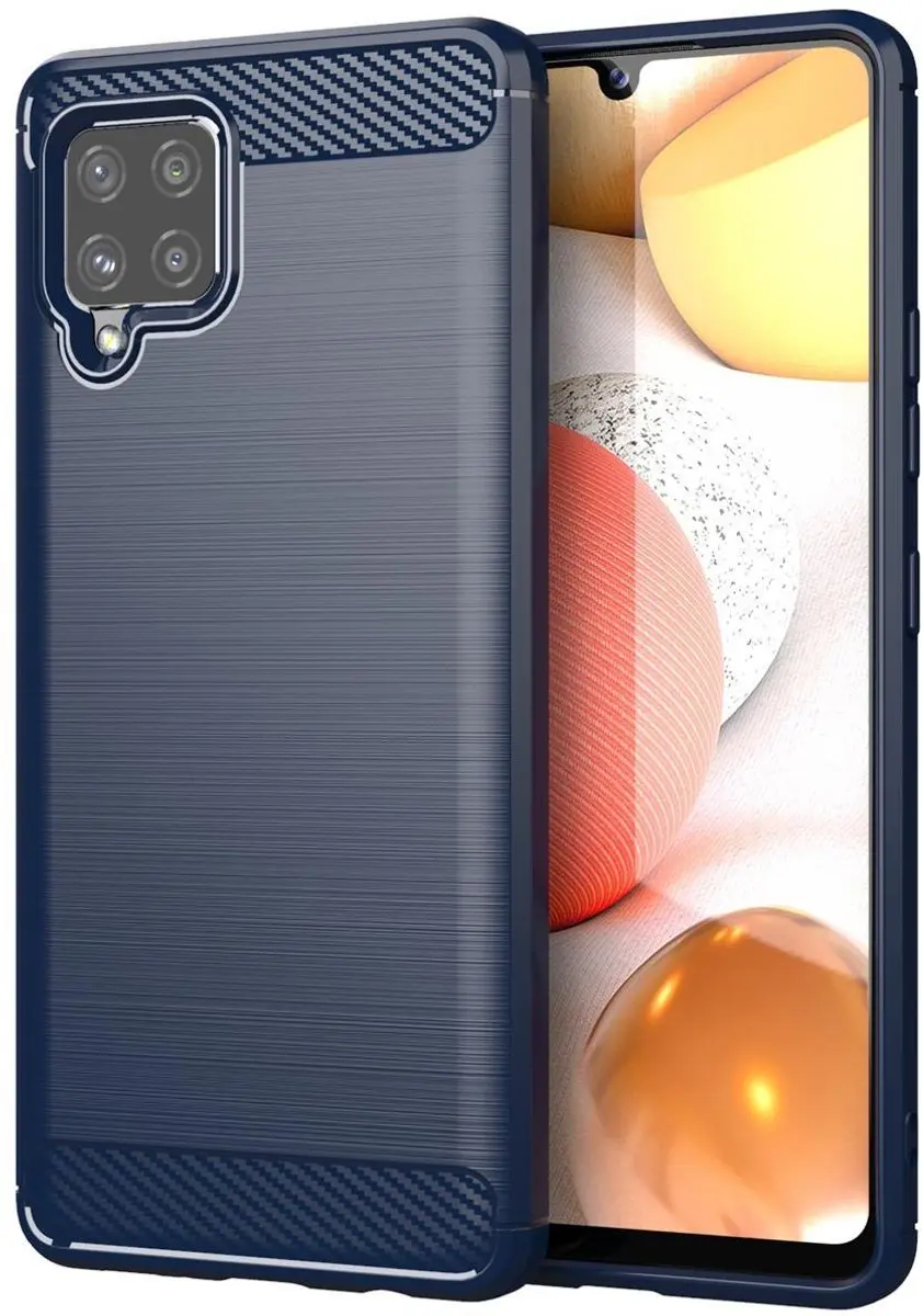 Cadorabo Hoesje geschikt voor Samsung Galaxy A42 4G in BRUSHED BLAUW