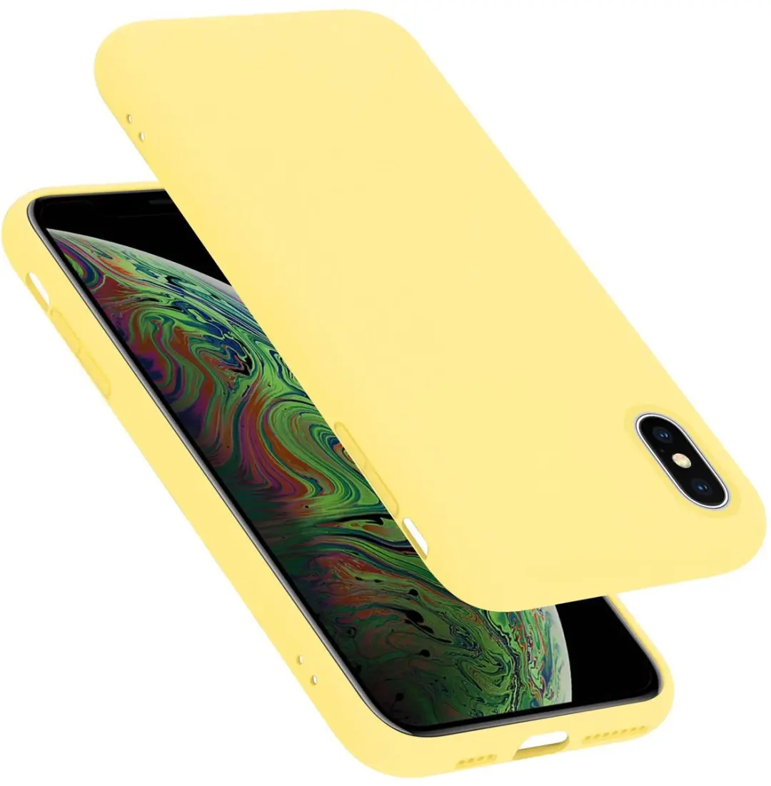 Cadorabo Hoesje geschikt voor Apple iPhone XS MAX in LIQUID GEEL