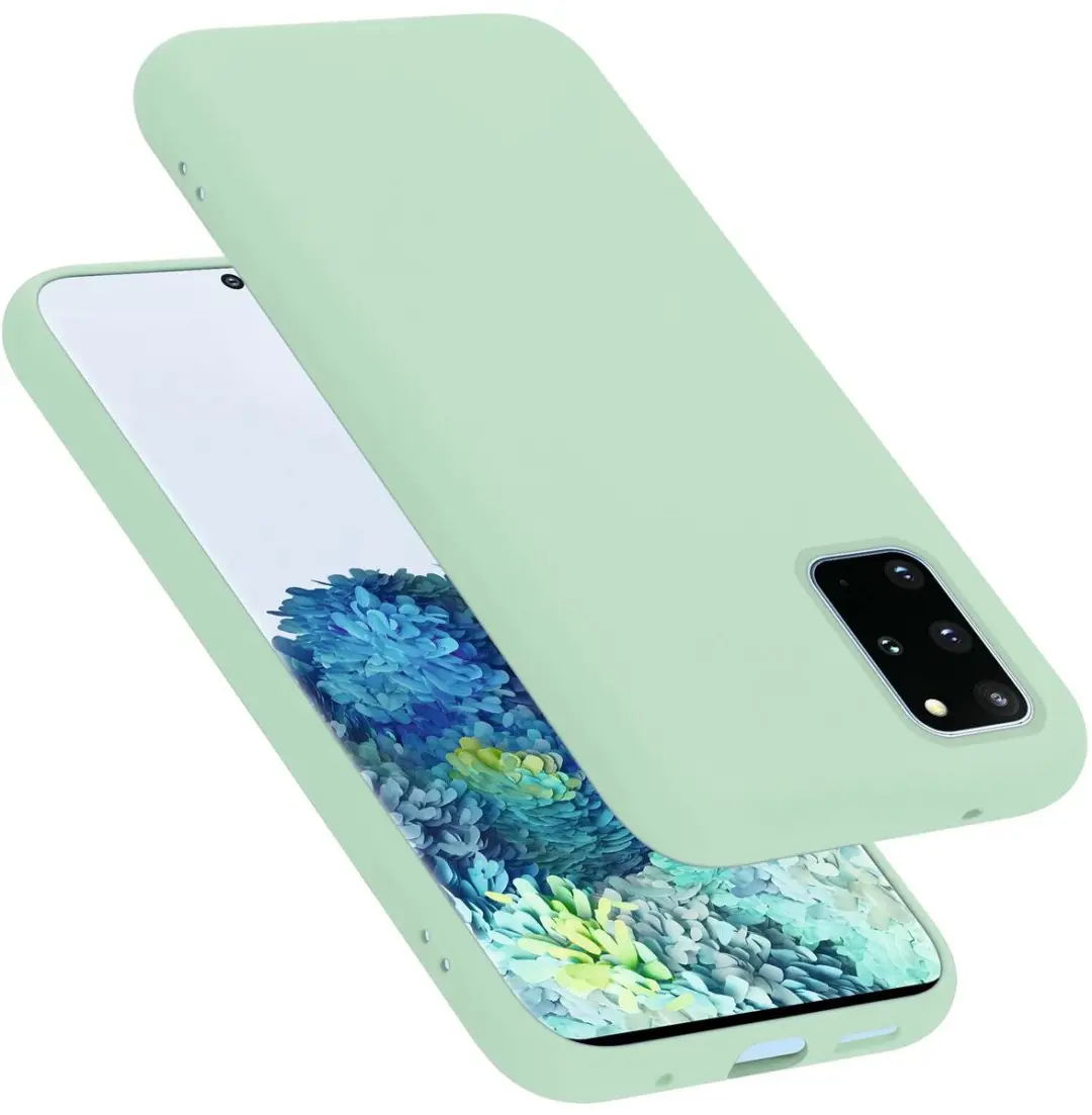 Cadorabo Hoesje geschikt voor Samsung Galaxy S20 PLUS in LIQUID LICHT GROEN