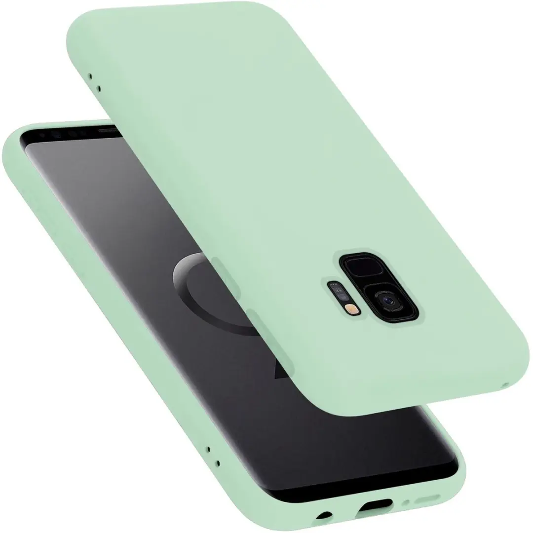 Cadorabo Hoesje geschikt voor Samsung Galaxy S9 in LIQUID LICHT GROEN