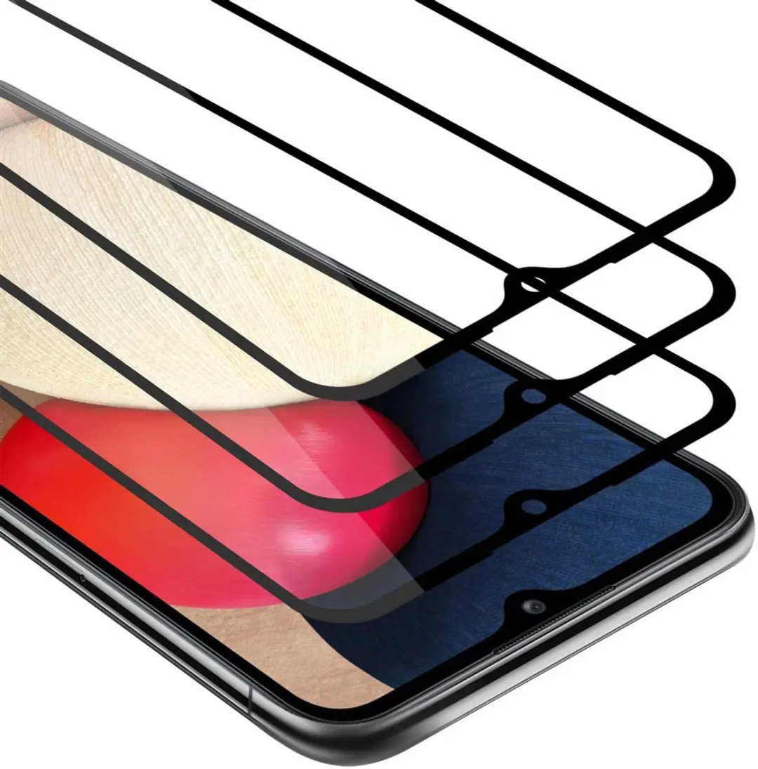 Cadorabo 3x Screenprotector geschikt voor Samsung Galaxy A02s Volledig scherm pa