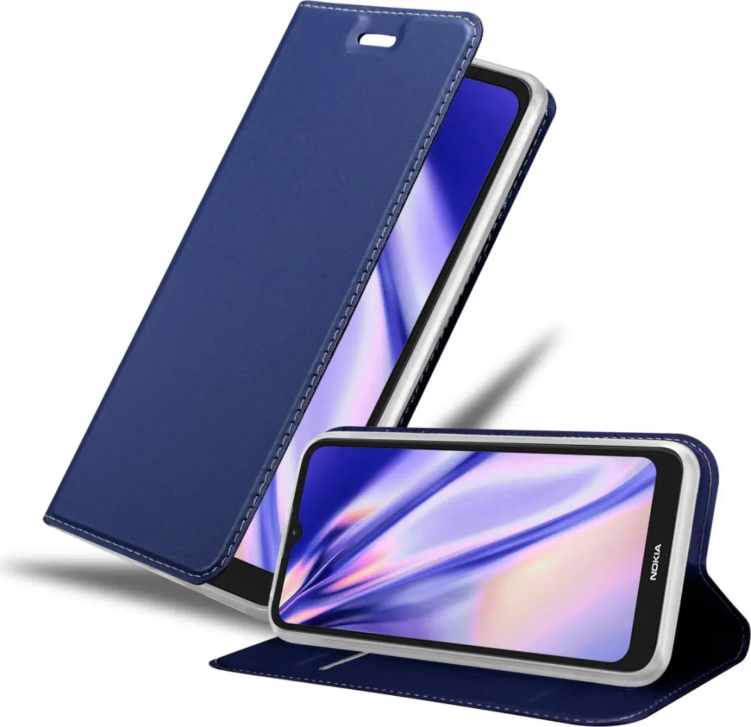 Cadorabo Hoesje geschikt voor Nokia C21 in CLASSY DONKER BLAUW
