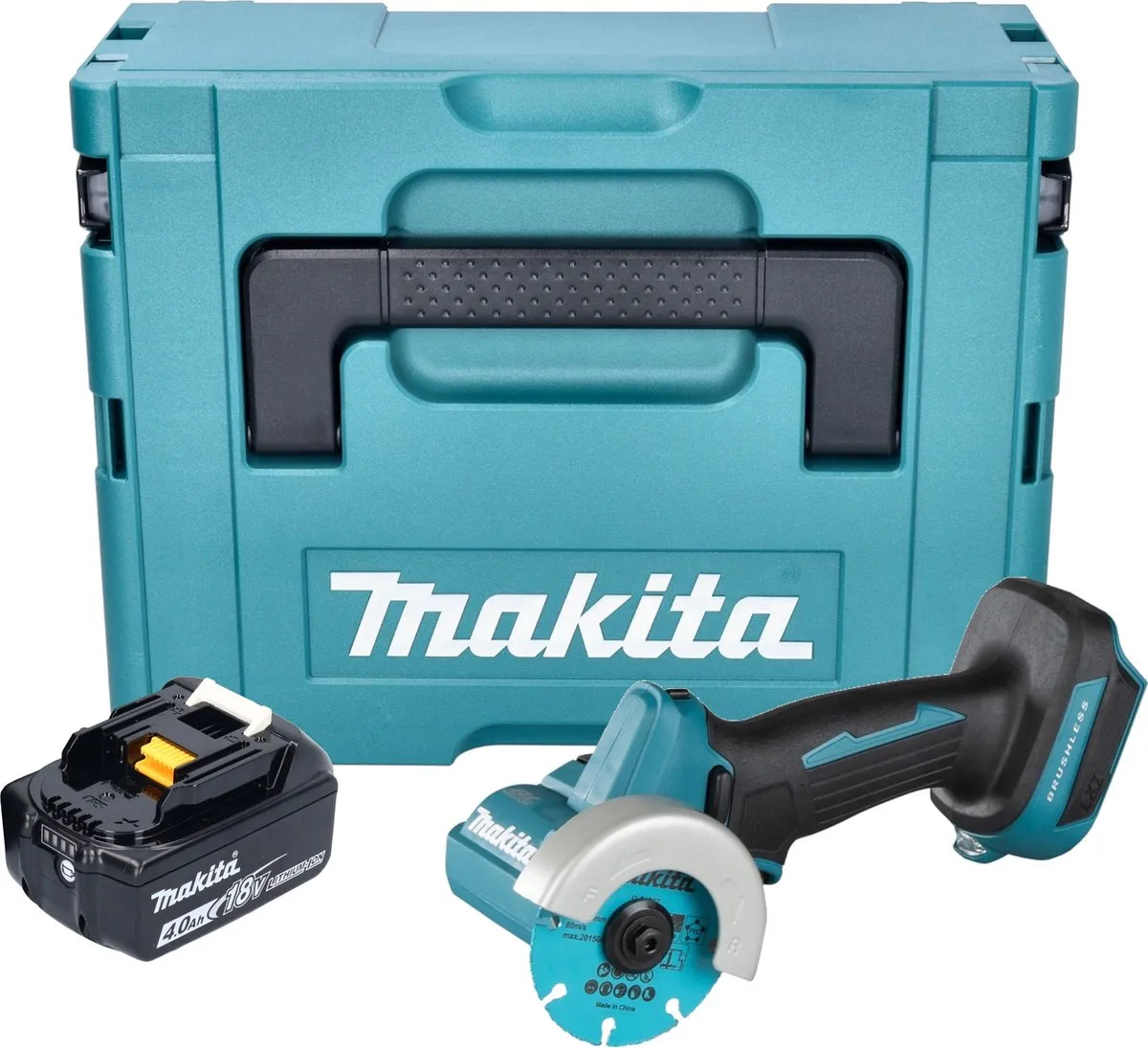 Makita DMC300M1J Haakse Slijper 18V 76mm Borstelloos