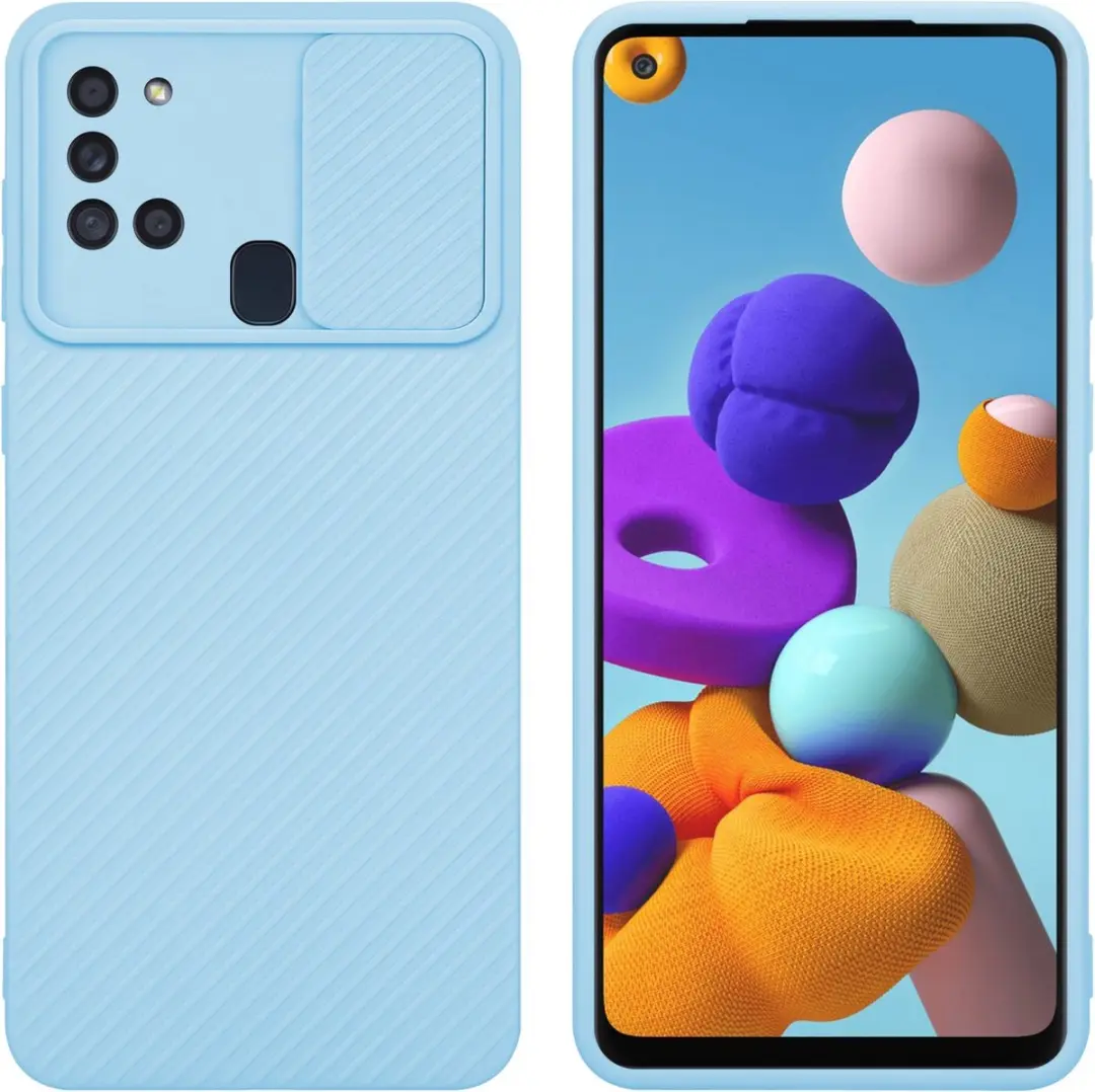 Cadorabo Hoesje geschikt voor Samsung Galaxy A21s in Bonbon Licht Blauw